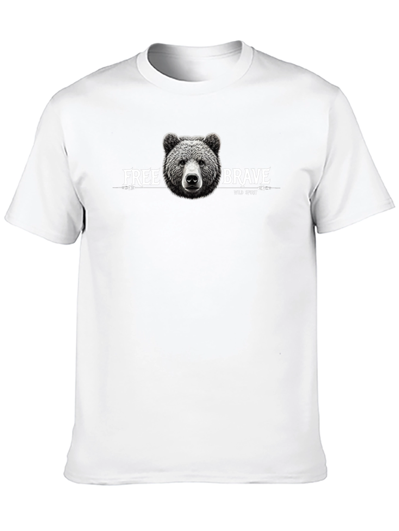 Mens Black T-Shirt with Bear Graphic