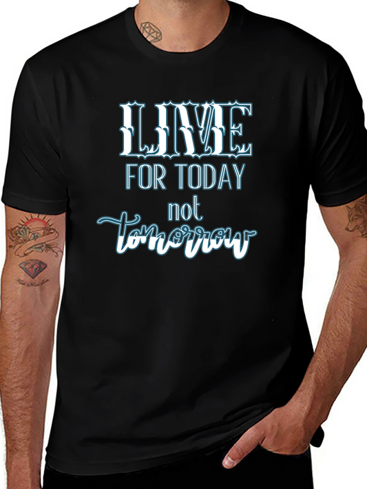 Live for Today Graphic T-Shirt - Mens Black Tee