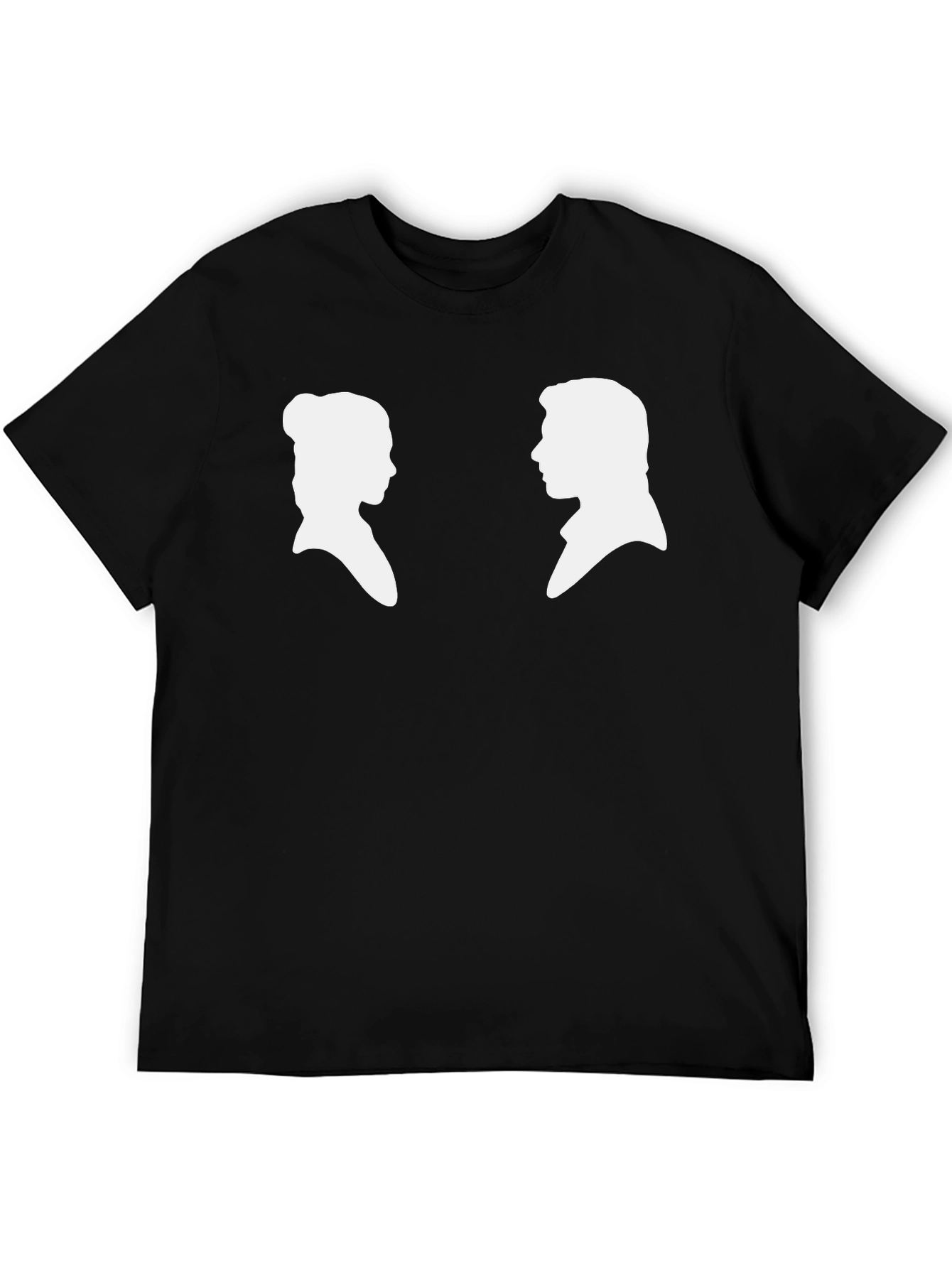 Silhouette Couple Graphic Tee - Black