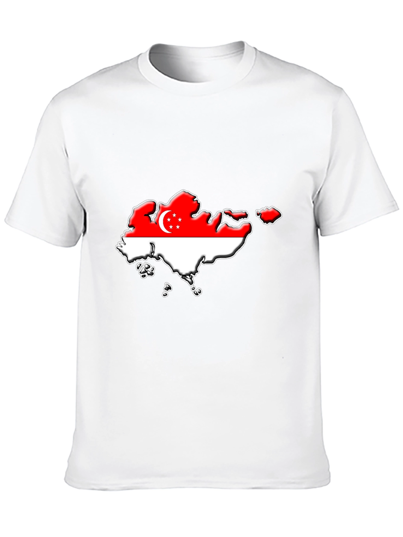 Singapore Flag Map T-Shirt - Black Graphic Tee