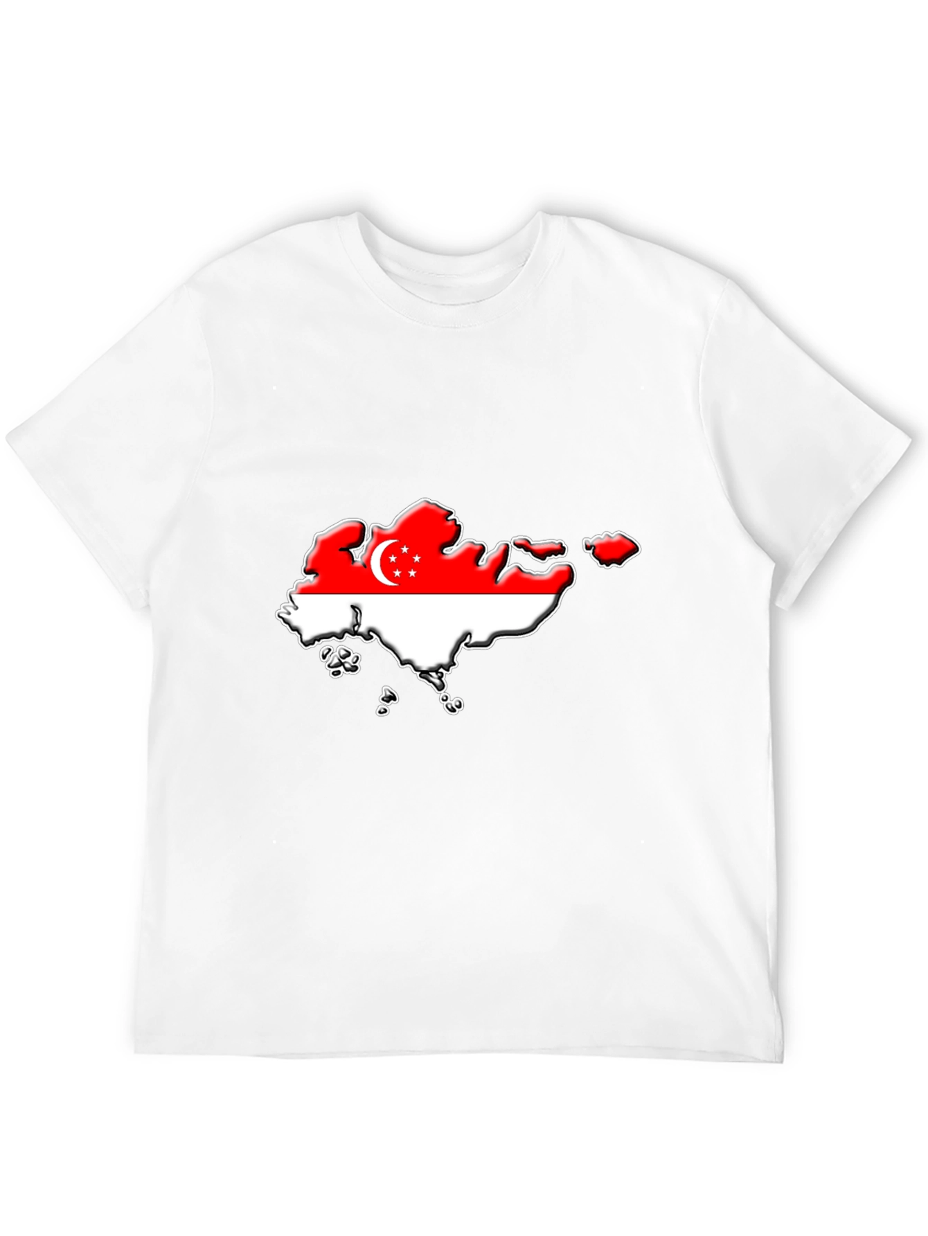 Singapore Flag Map T-Shirt - Black Graphic Tee