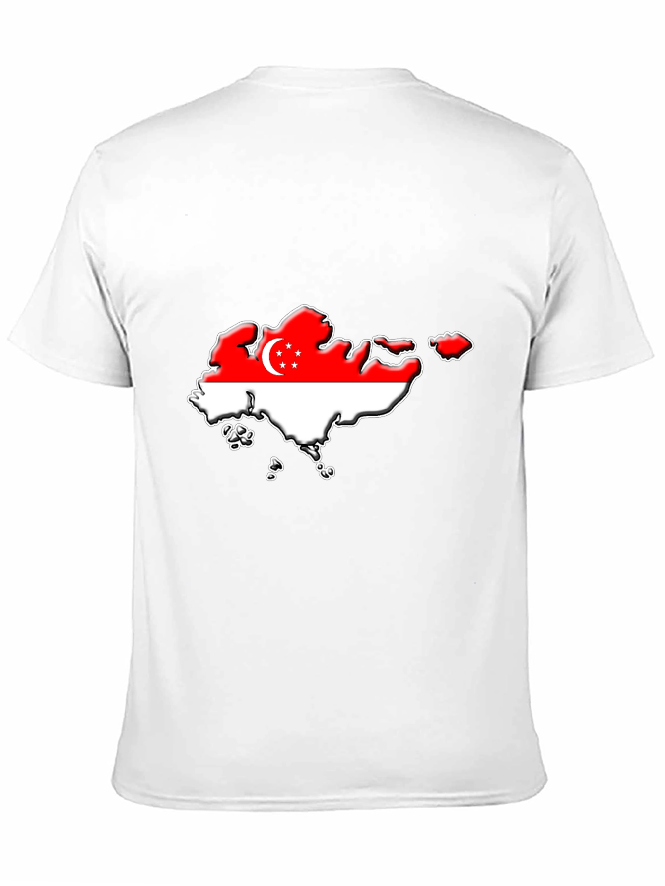 Singapore Flag Map T-Shirt - Black Graphic Tee