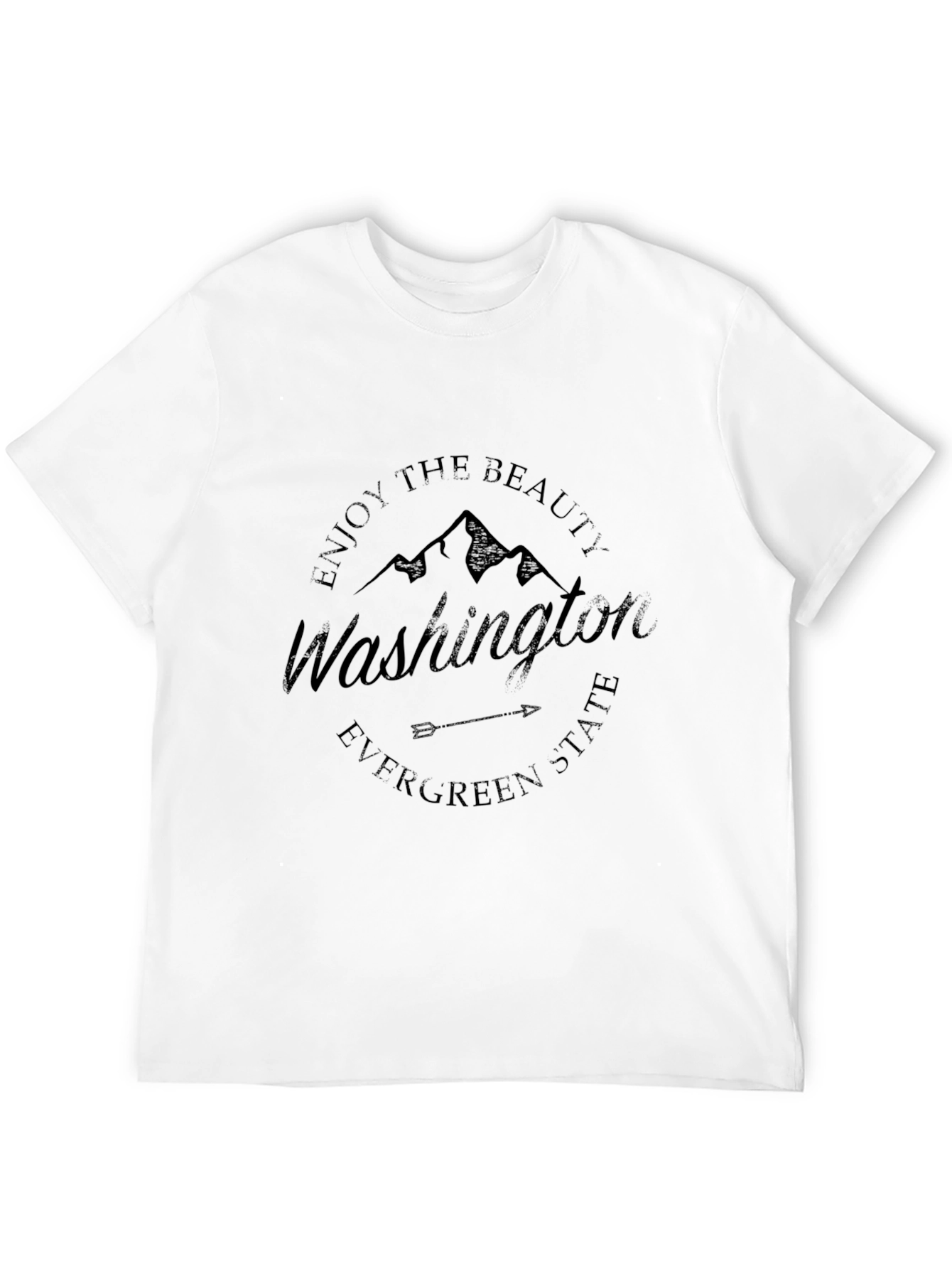 Washington State Graphic Print Crew Neck T-Shirt