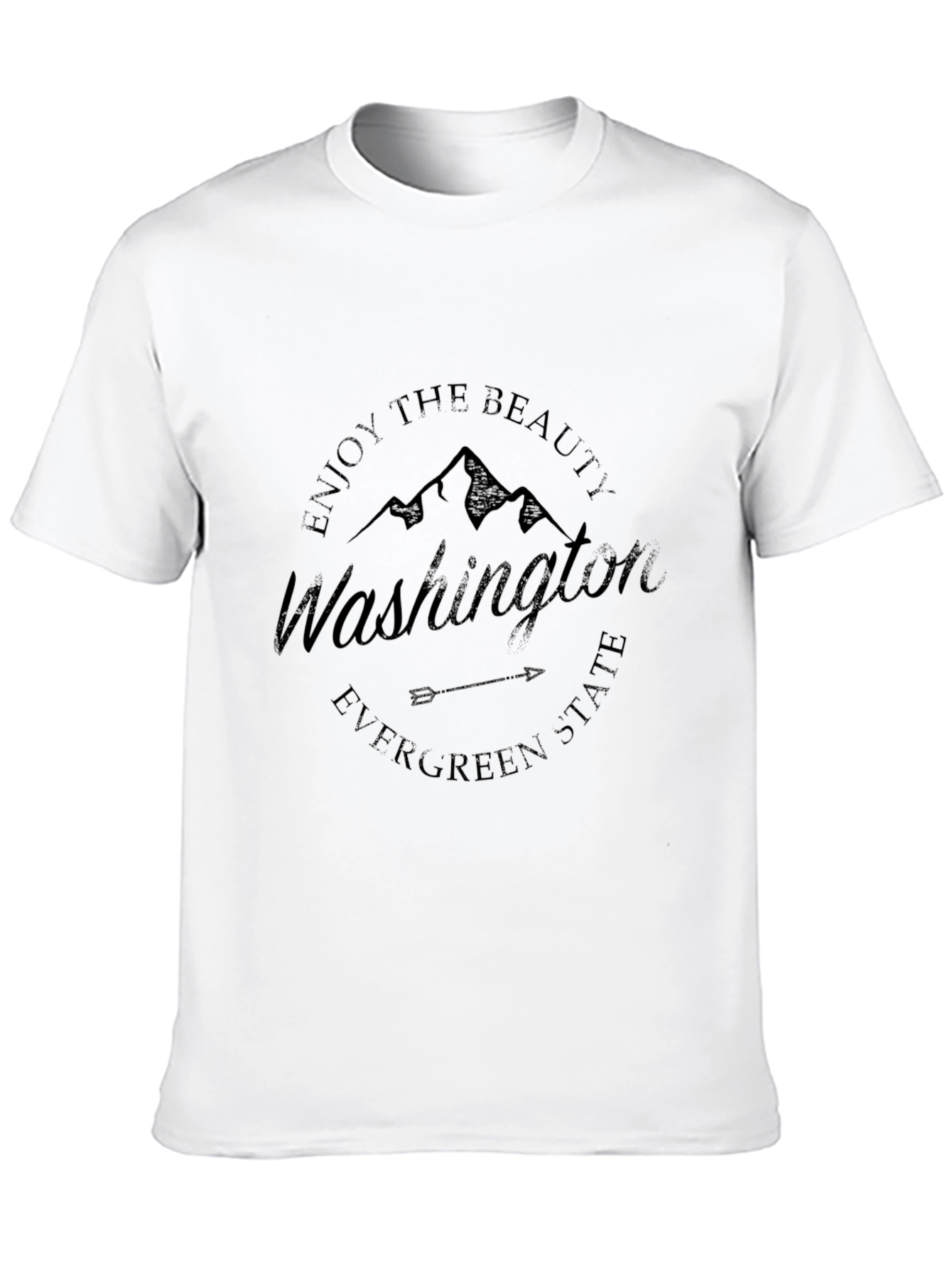 Washington State Graphic Print Crew Neck T-Shirt