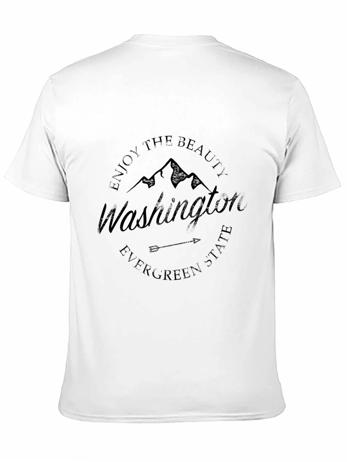 Washington State Graphic Print Crew Neck T-Shirt