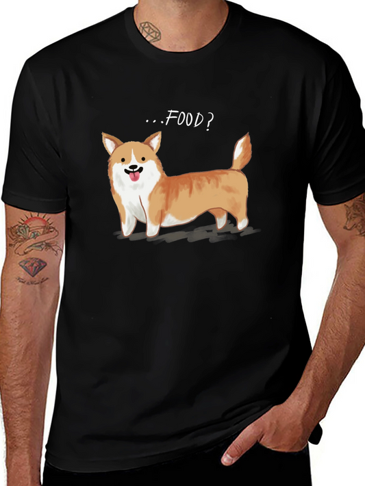 Corgi ...FOOD? Graphic Tee - Black Unisex T-Shirt