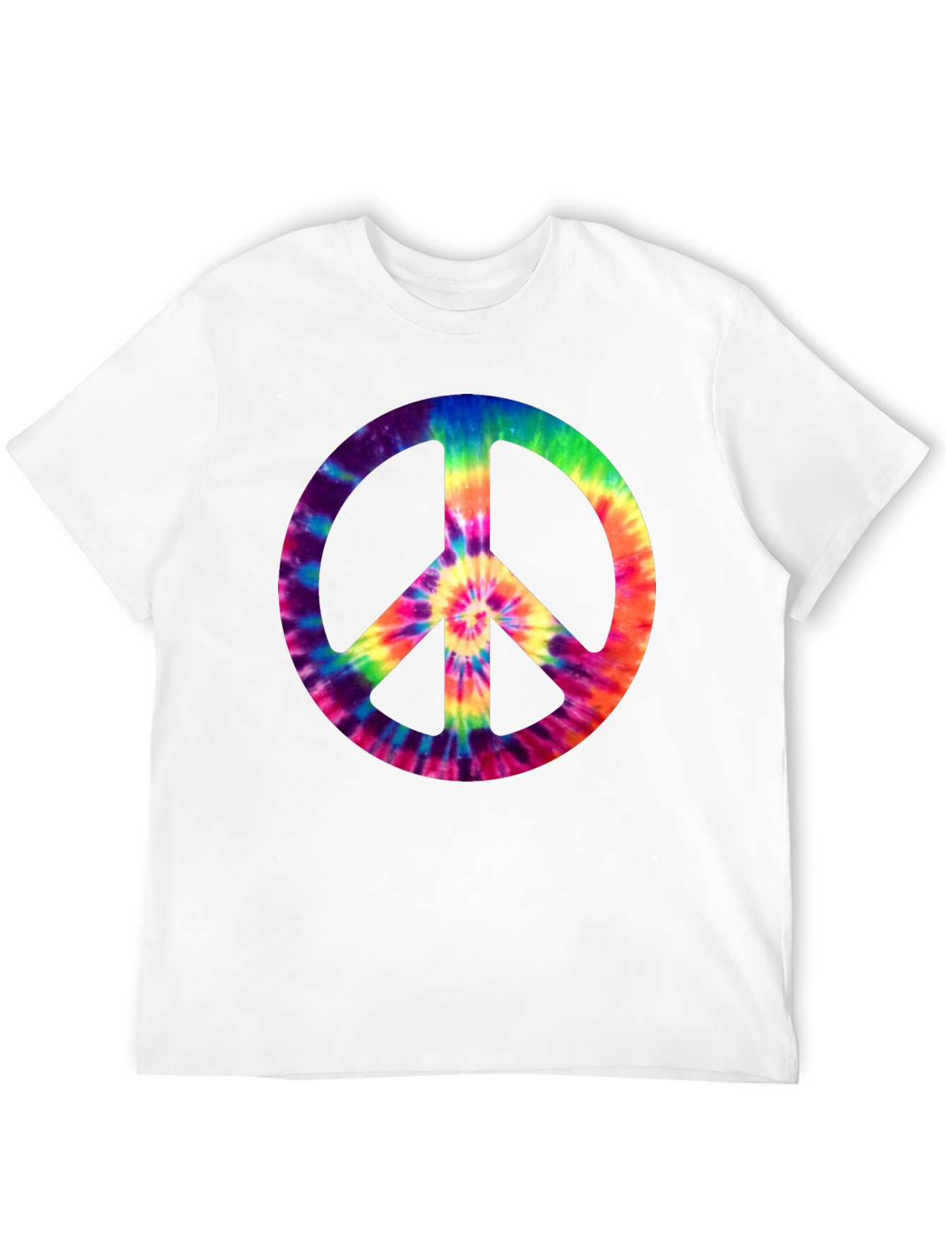 Tie-Dye Peace Sign Graphic Tee - Retro Style
