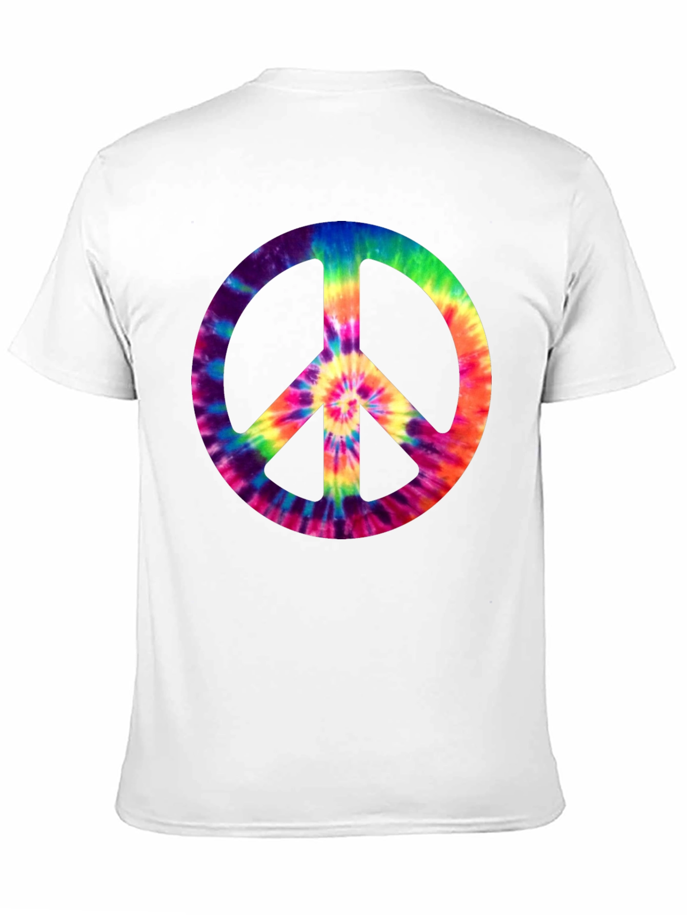 Tie-Dye Peace Sign Graphic Tee - Retro Style