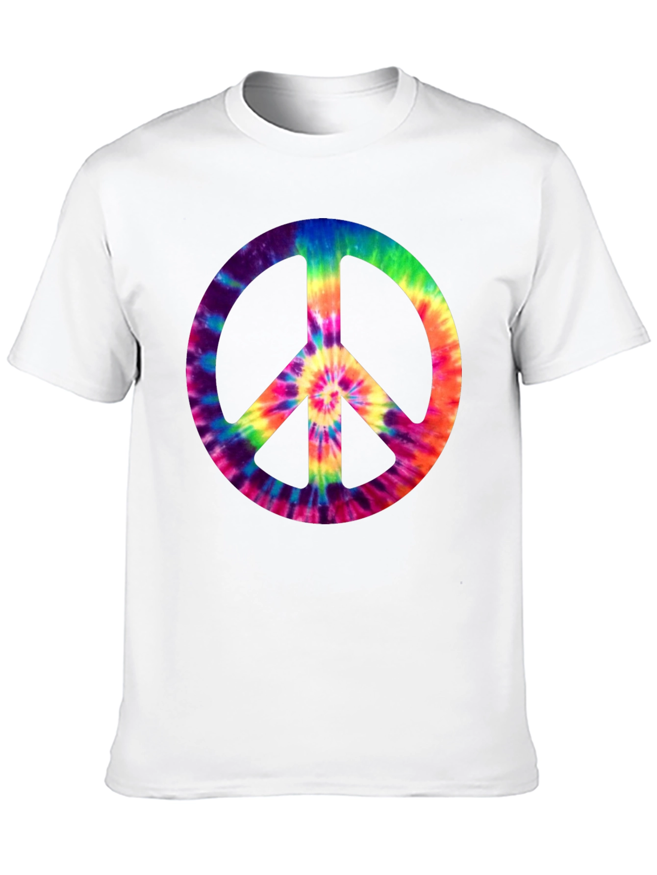 Tie-Dye Peace Sign Graphic Tee - Retro Style