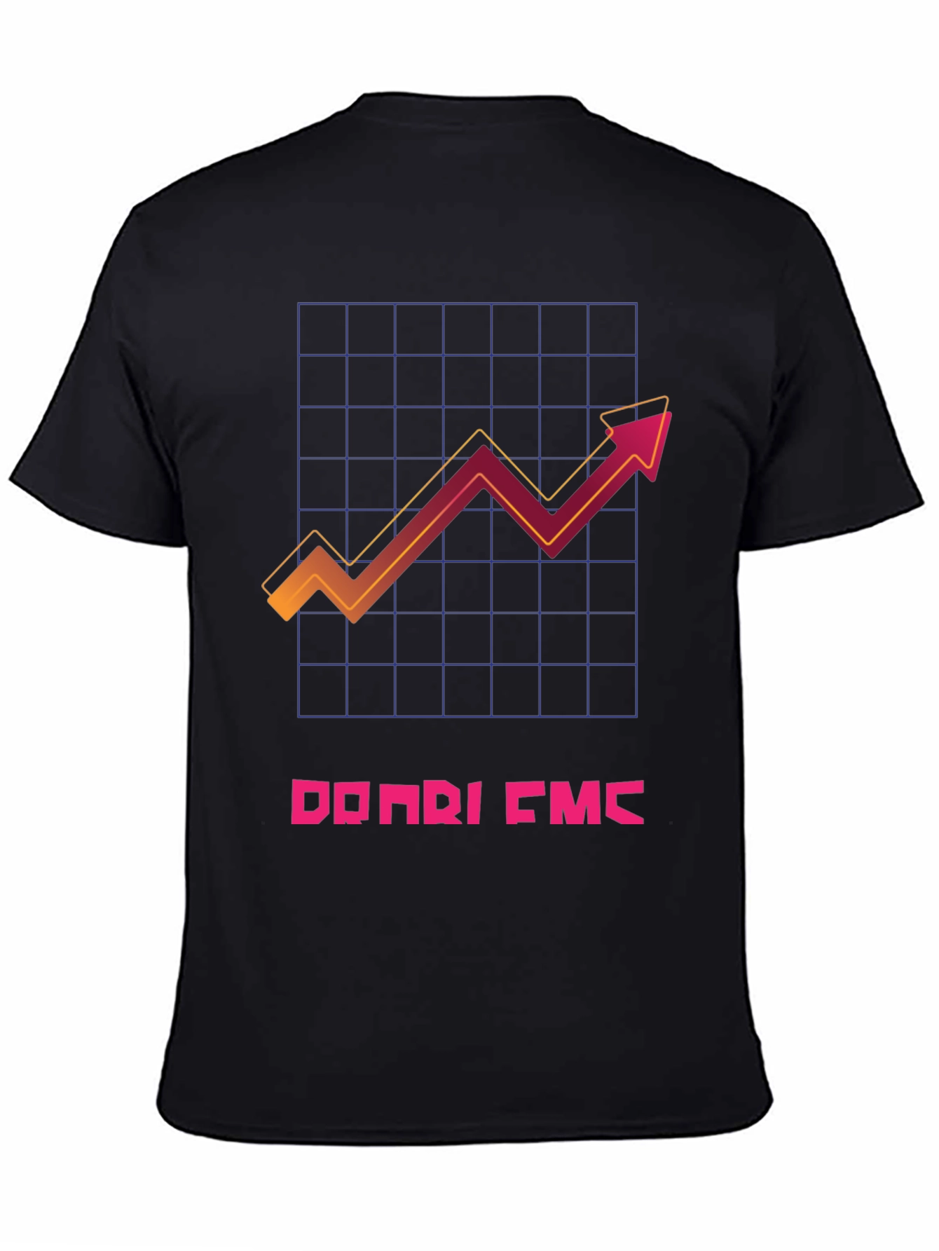 Trendy Black T-Shirt with Graphic Chart Design