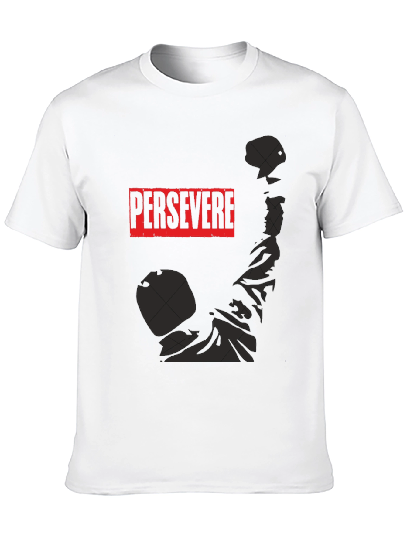 Persevere Graphic Tee - Black Cotton Shirt