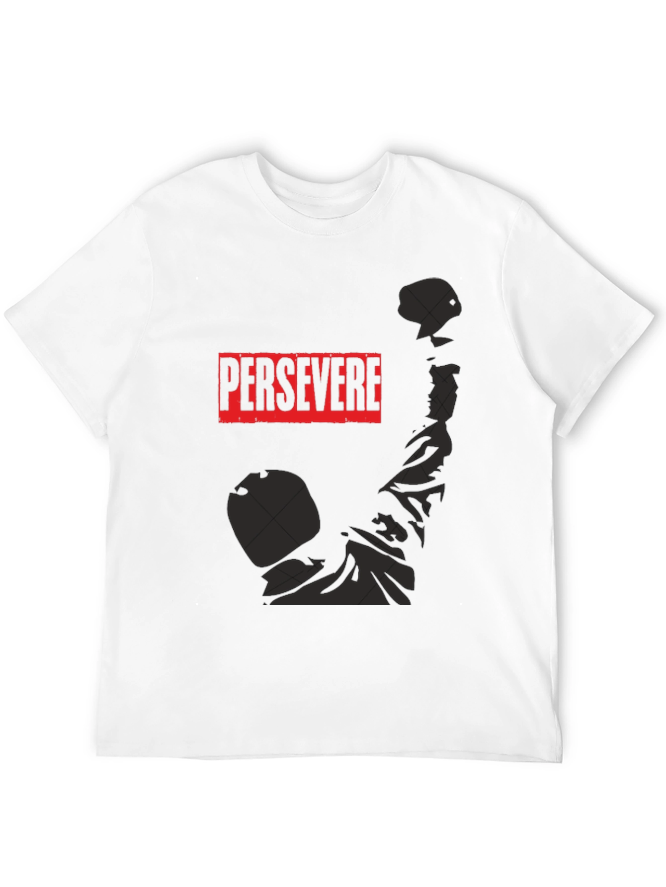 Persevere Graphic Tee - Black Cotton Shirt
