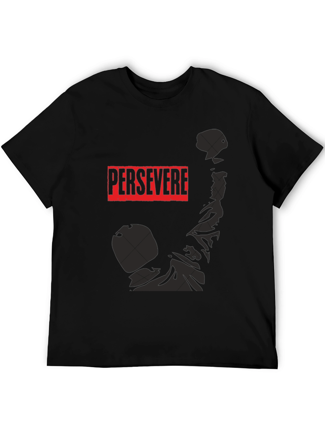 Persevere Graphic Tee - Black Cotton Shirt