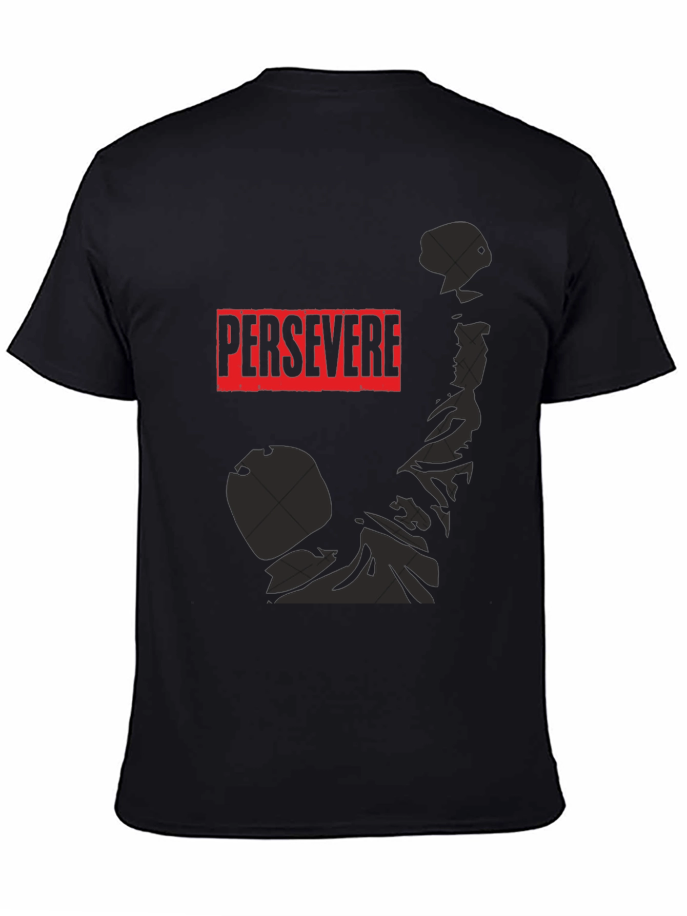Persevere Graphic Tee - Black Cotton Shirt