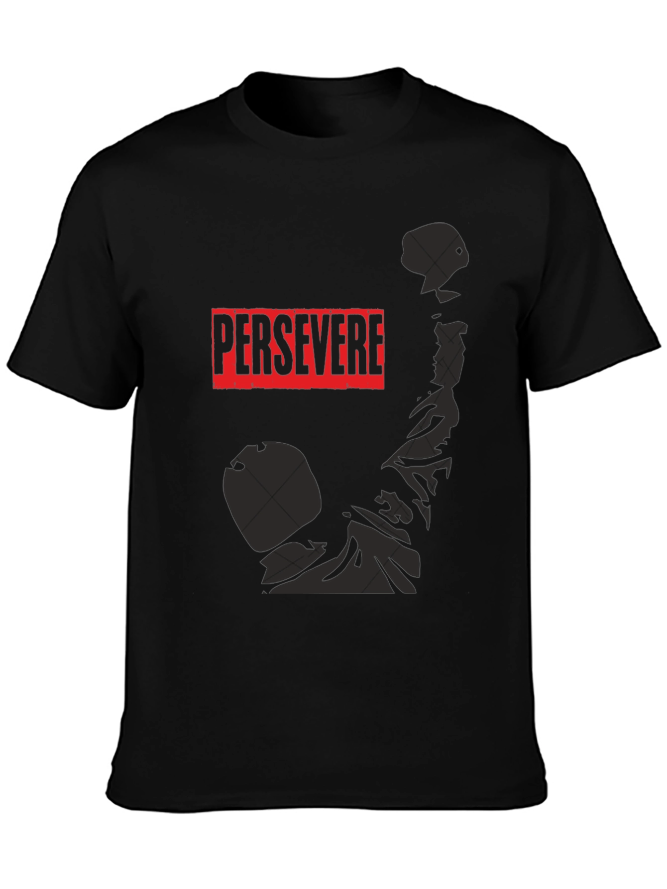 Persevere Graphic Tee - Black Cotton Shirt