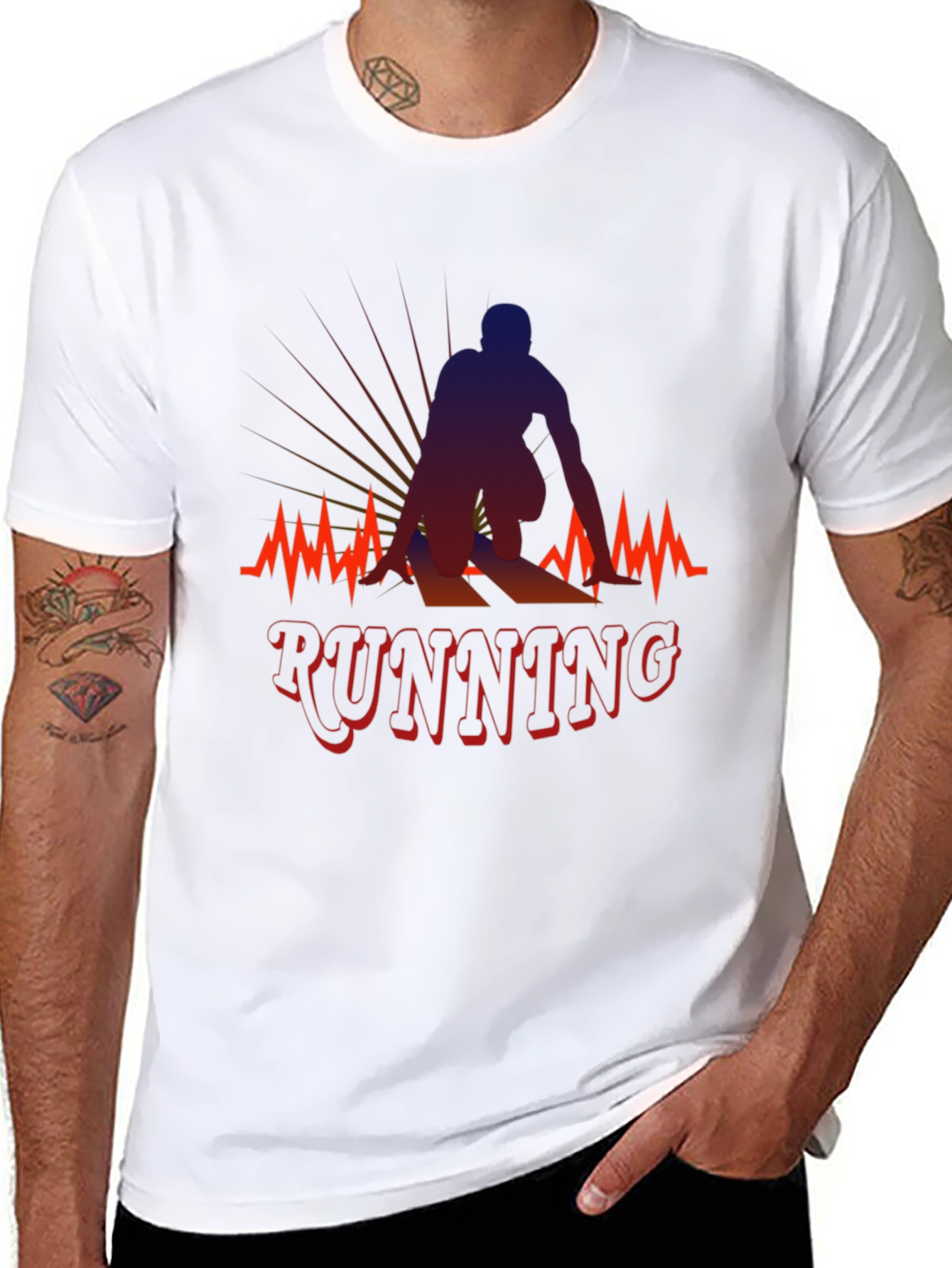 Running Silhouette Graphic T-Shirt - Black