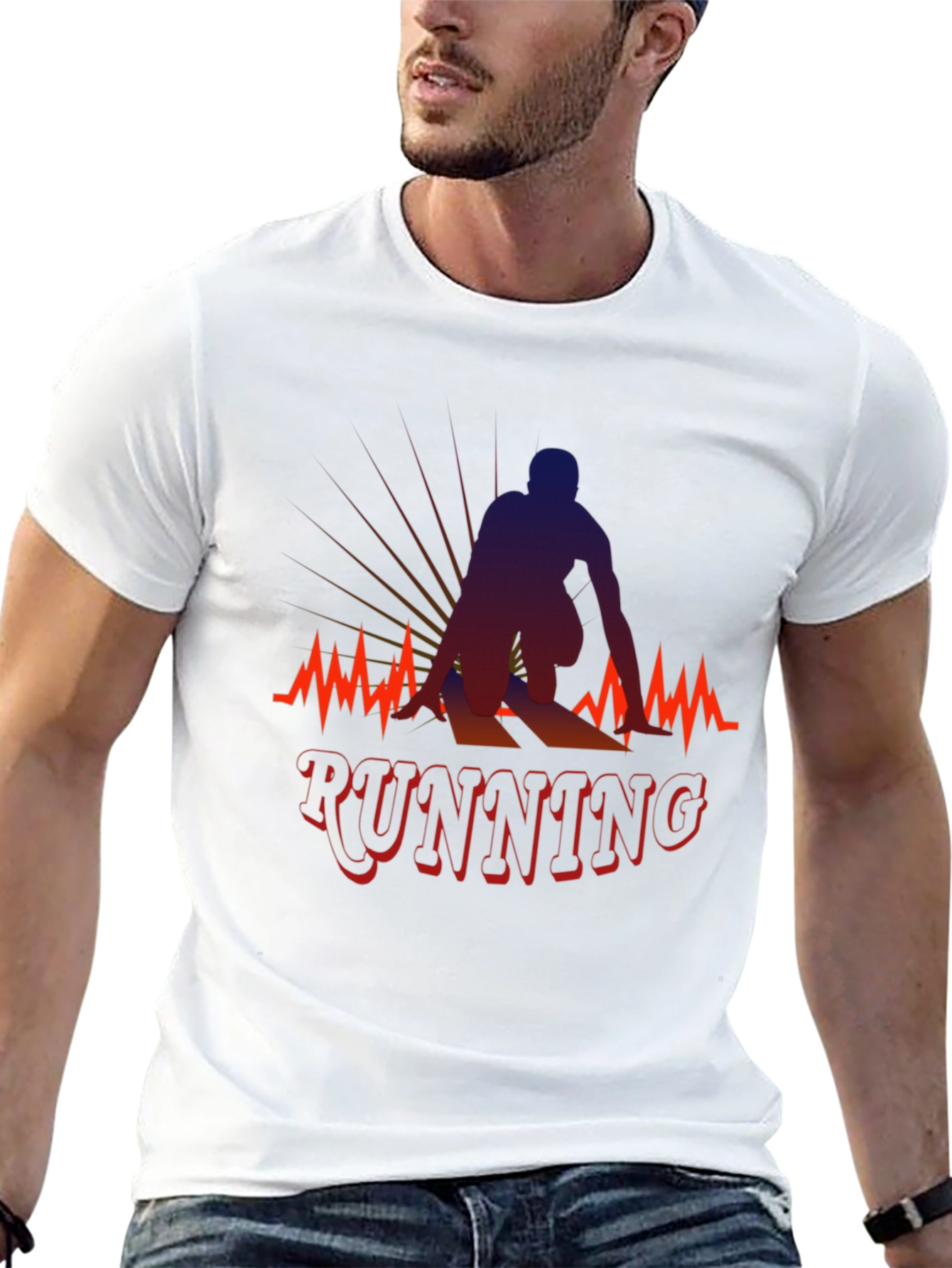 Running Silhouette Graphic T-Shirt - Black