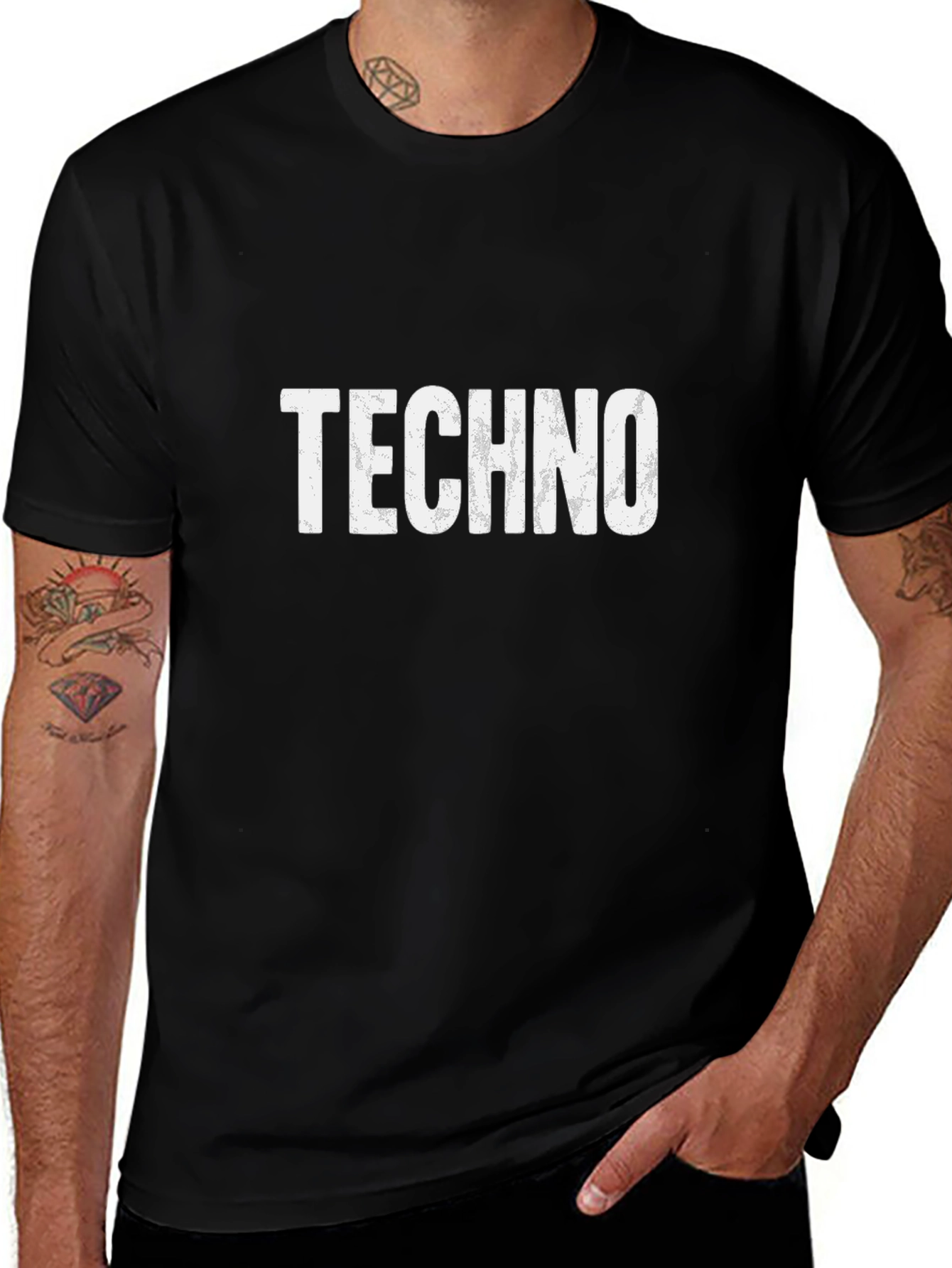 Techno Graphic T-Shirt - Classic Crew Neck Tee