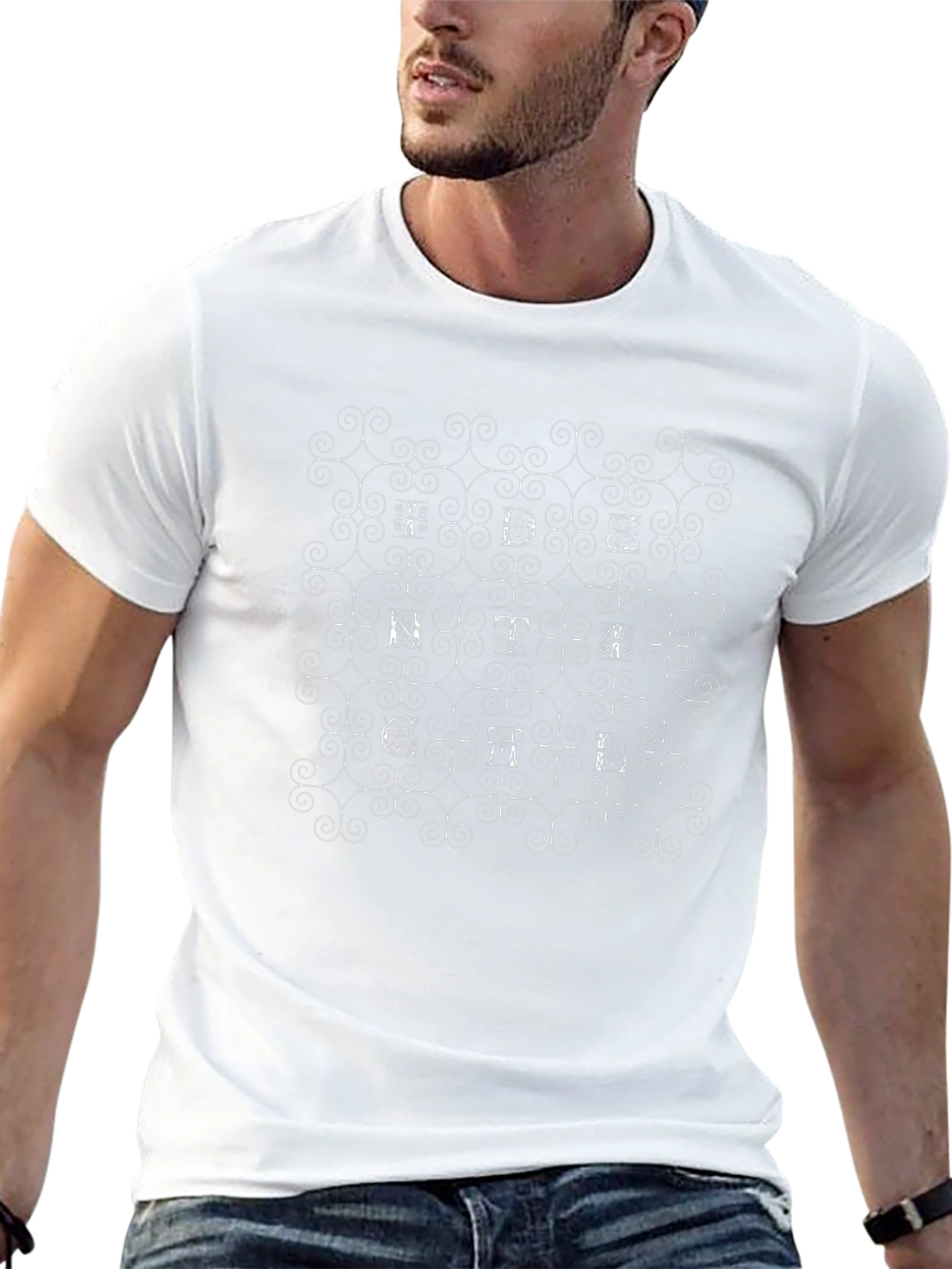 Decorative Design Pattern Black T-Shirt