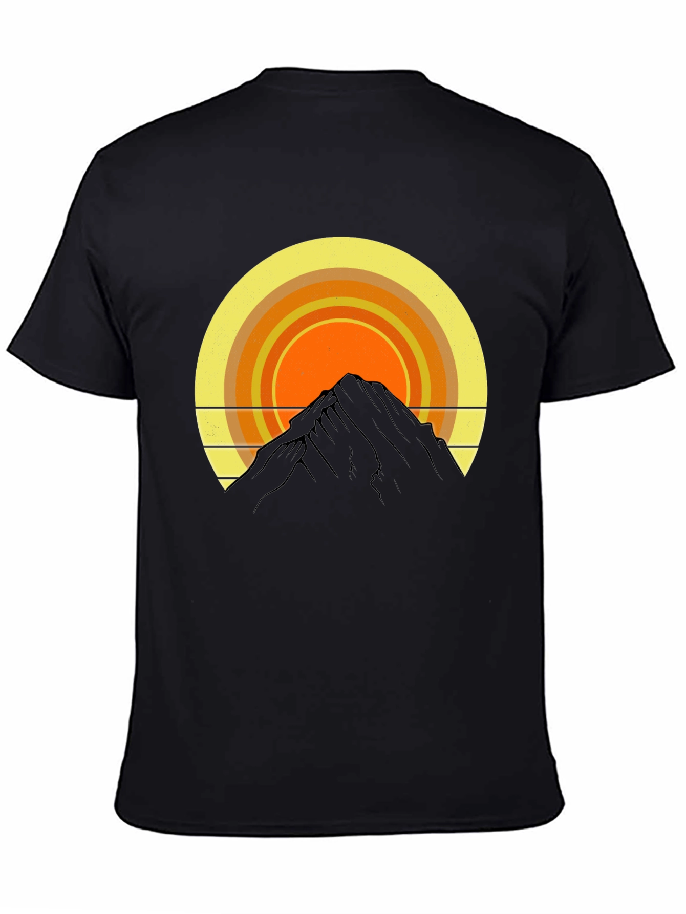 Mountain Sunset Graphic Tee - Retro Style