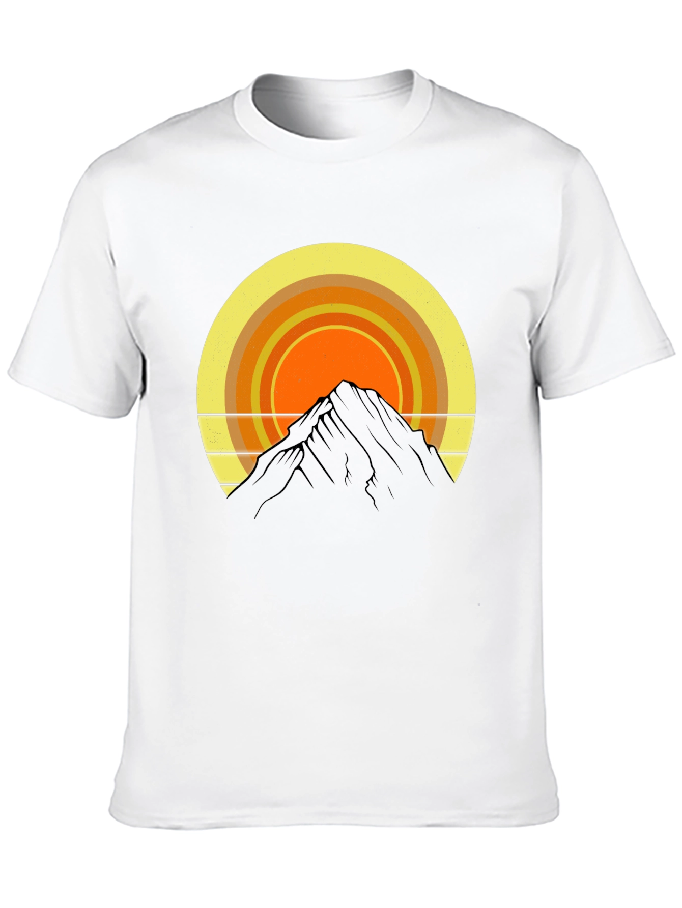 Mountain Sunset Graphic Tee - Retro Style