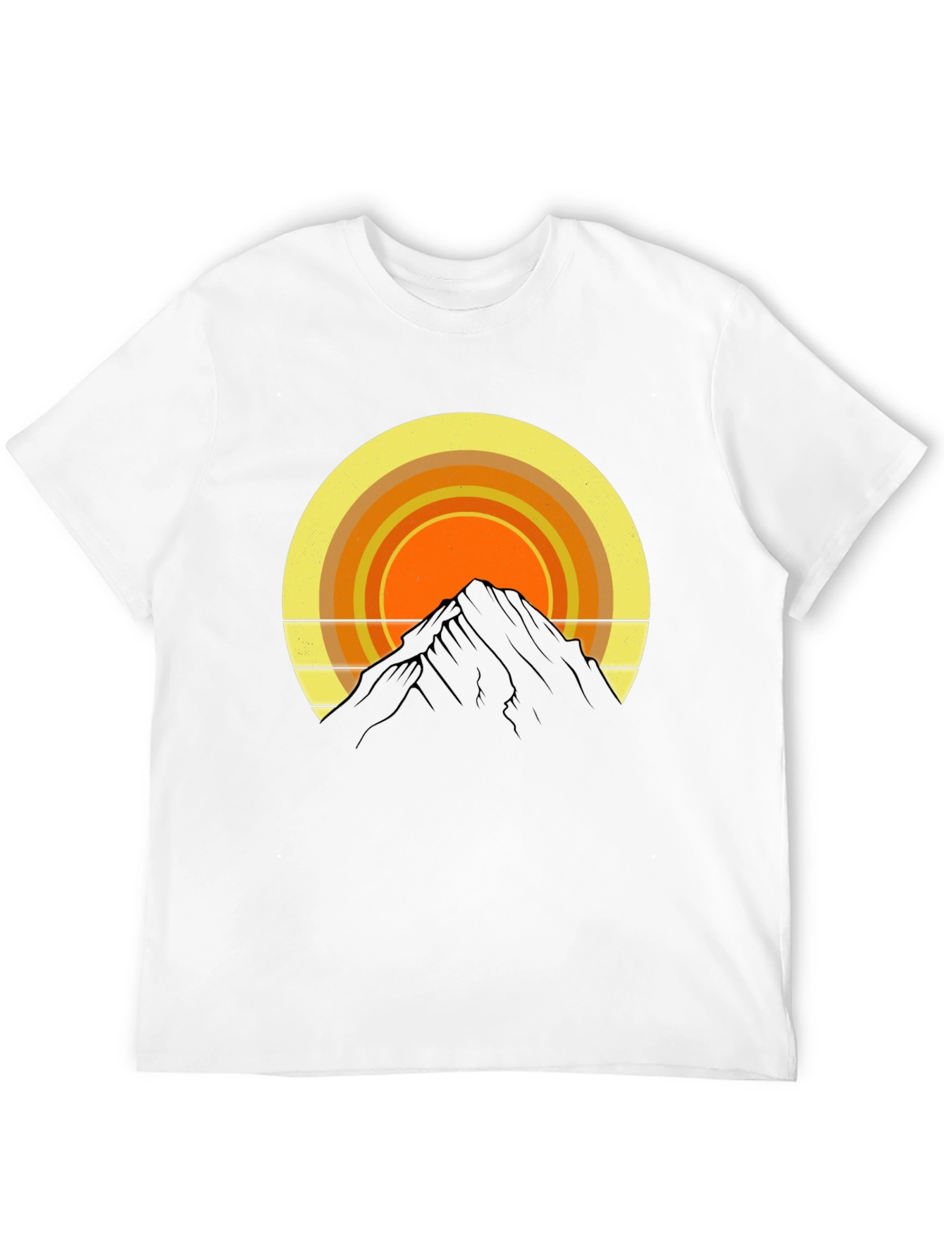 Mountain Sunset Graphic Tee - Retro Style