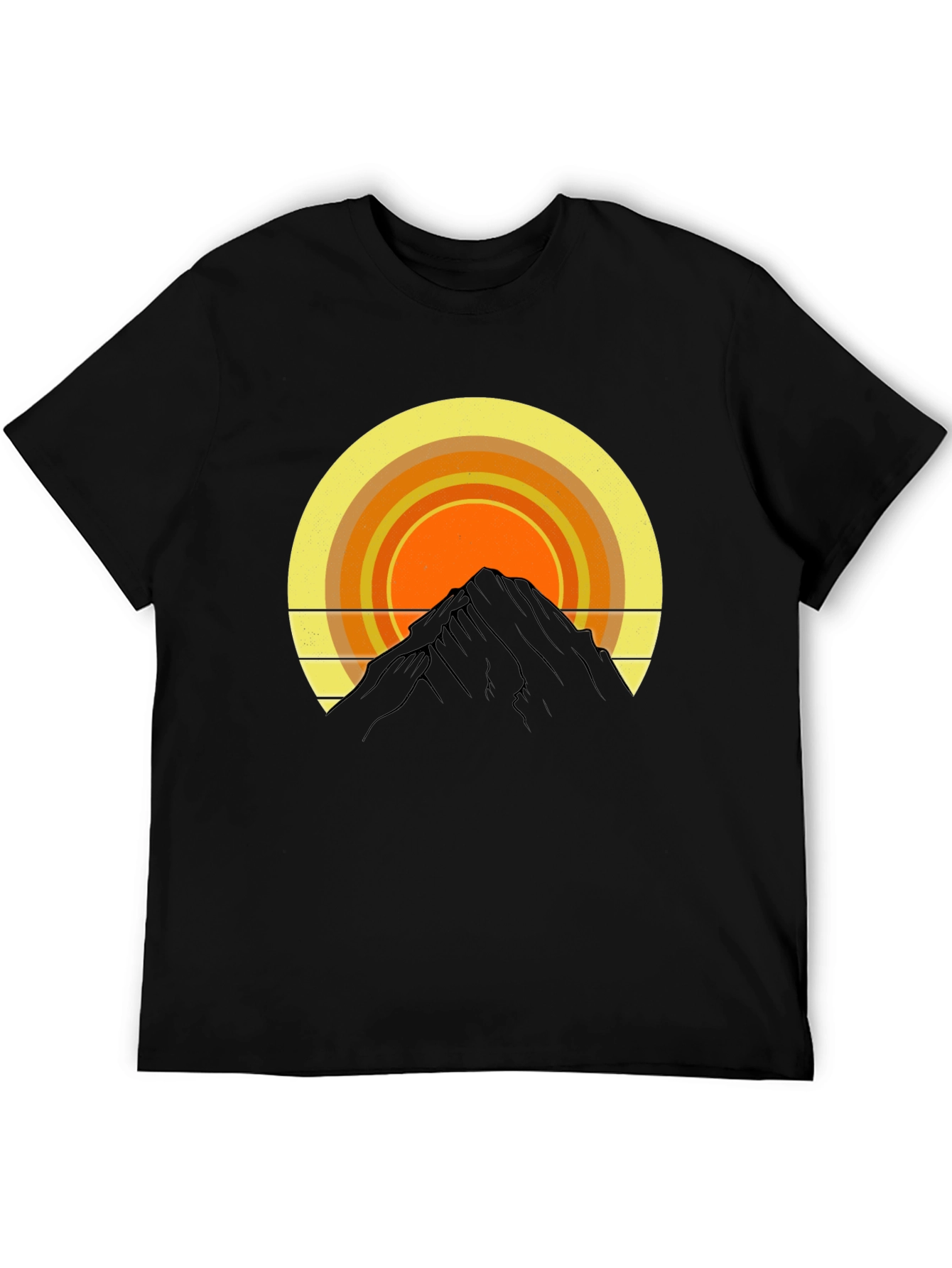 Mountain Sunset Graphic Tee - Retro Style