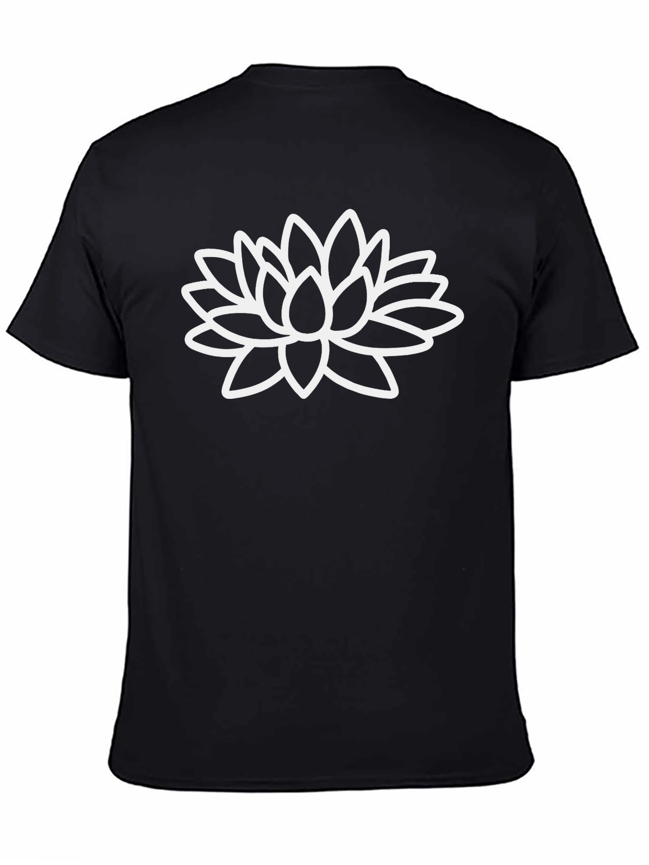 Lotus Flower Graphic Tee - Black Cotton T-Shirt
