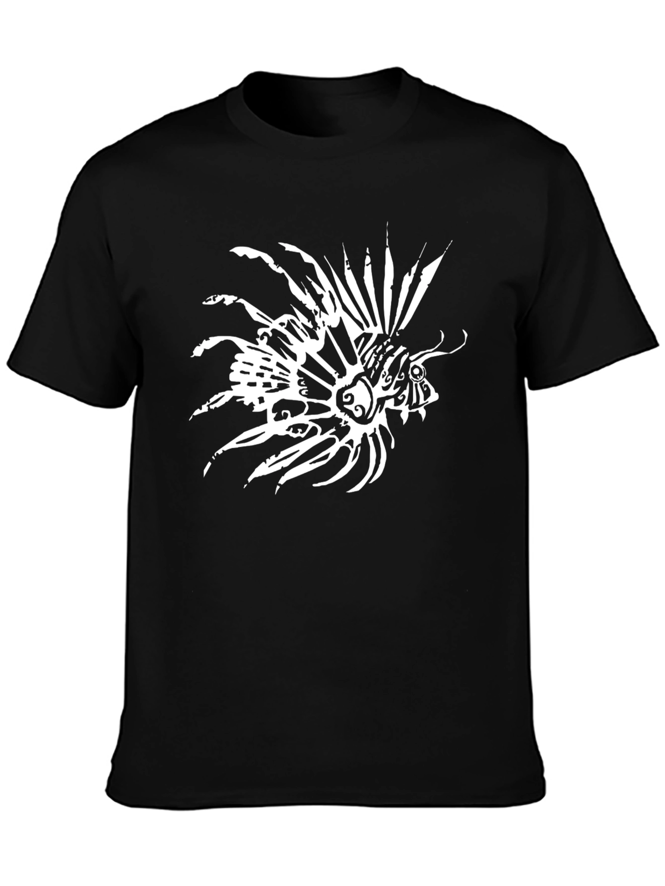 Lionfish Graphic Print Black T-Shirt