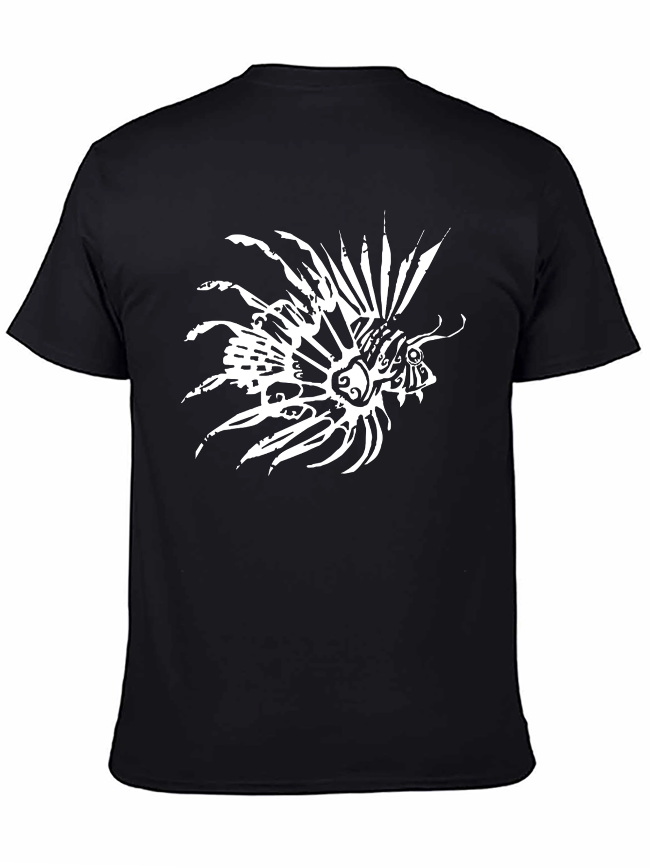 Lionfish Graphic Print Black T-Shirt