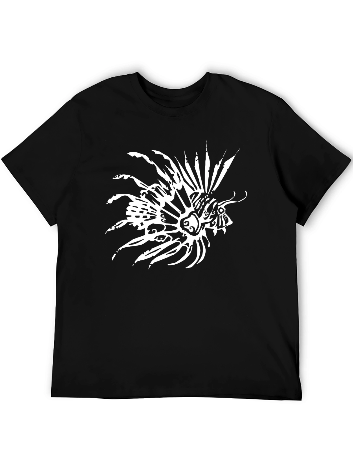 Lionfish Graphic Print Black T-Shirt