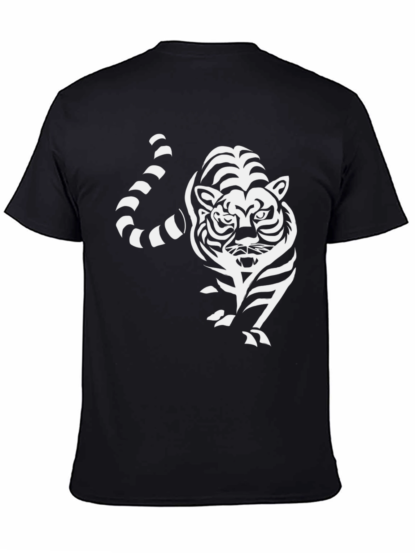 Tiger Graphic Print Tee - Stylish Black T-Shirt