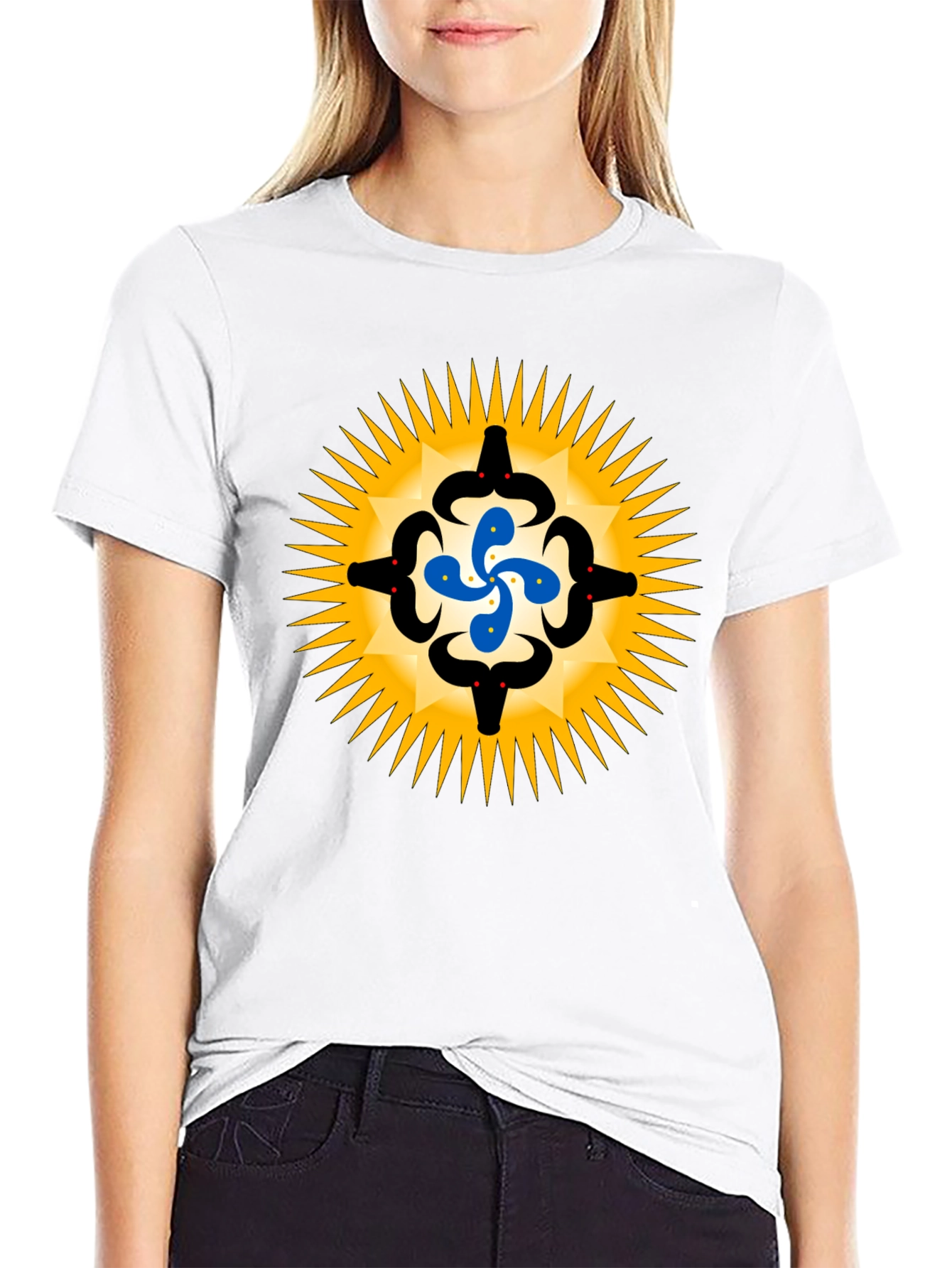 Black T-Shirt with Snake Swirl Graphic