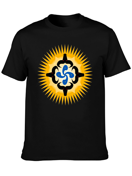 Black T-Shirt with Snake Swirl Graphic