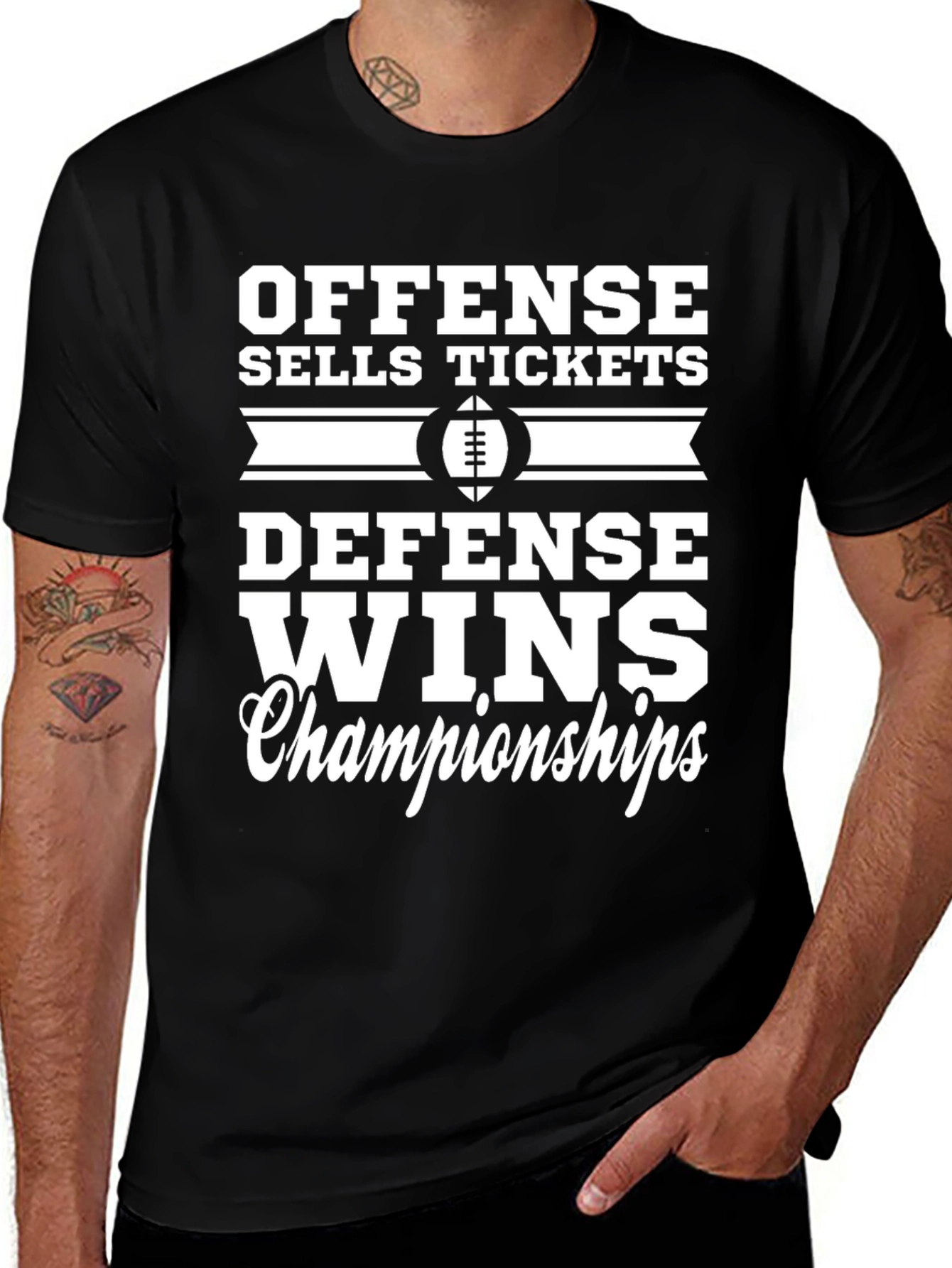 Offense Sells Tickets Defense Wins Championships Graphic Tee