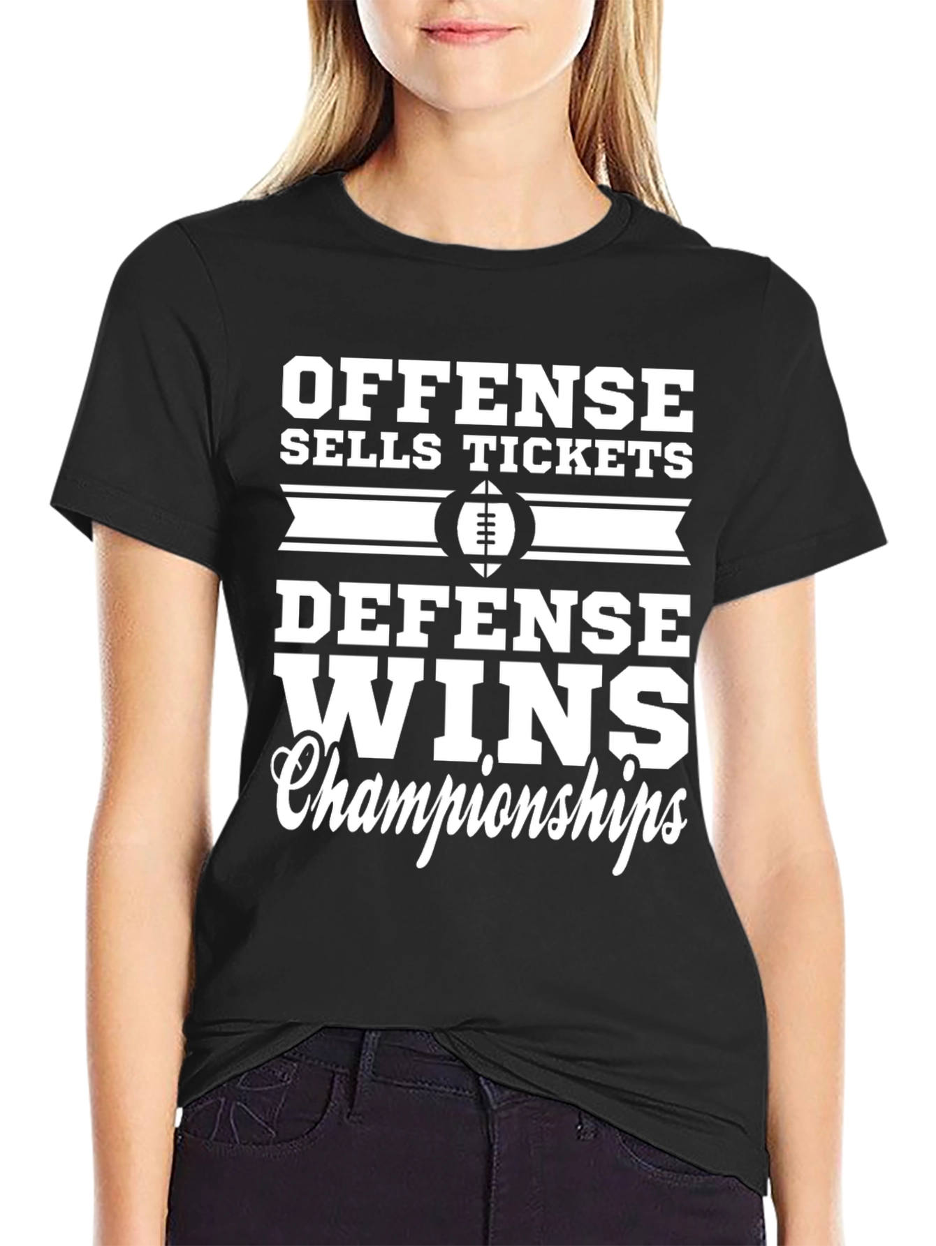 Offense Sells Tickets Defense Wins Championships Graphic Tee