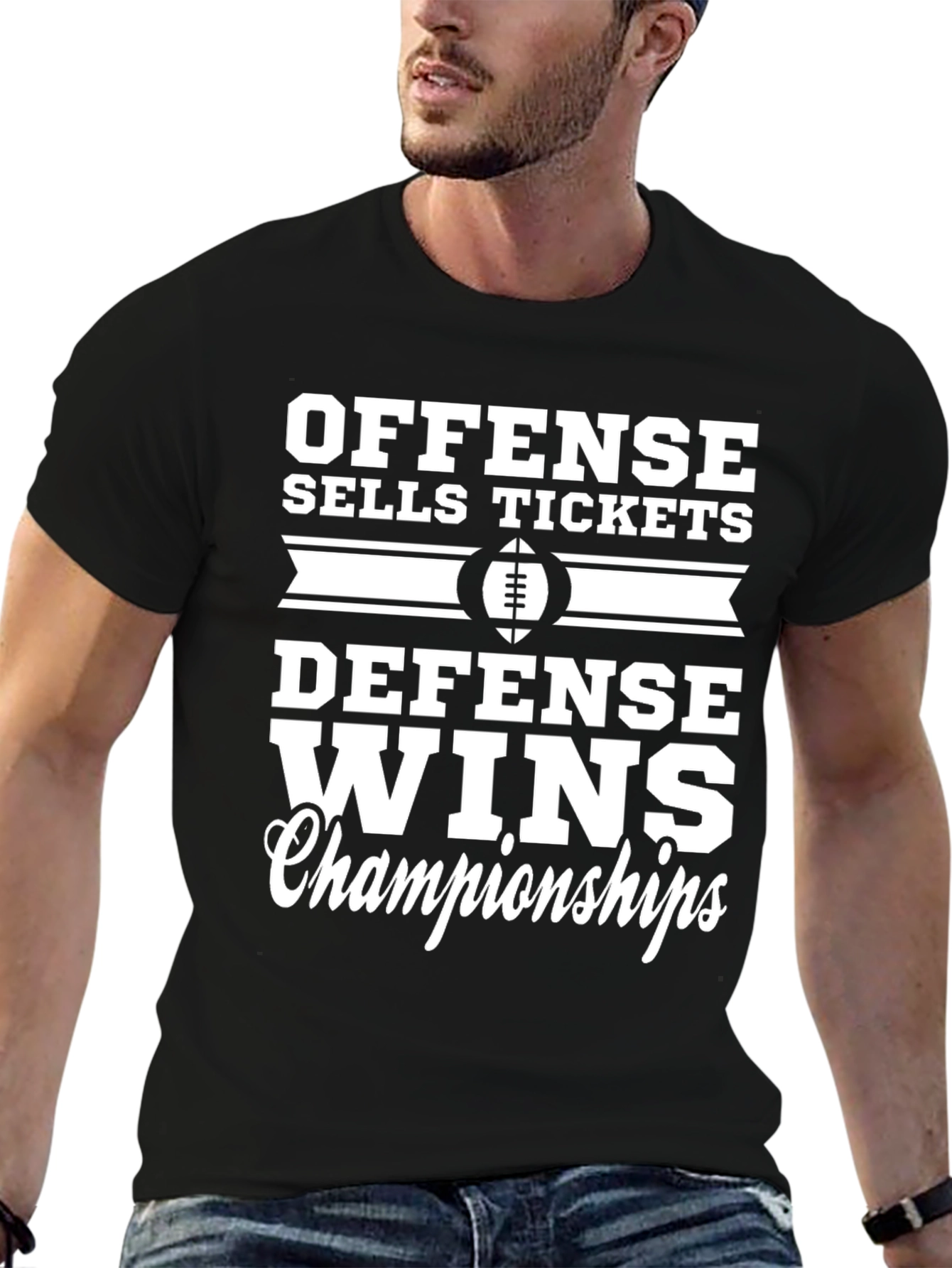 Offense Sells Tickets Defense Wins Championships Graphic Tee
