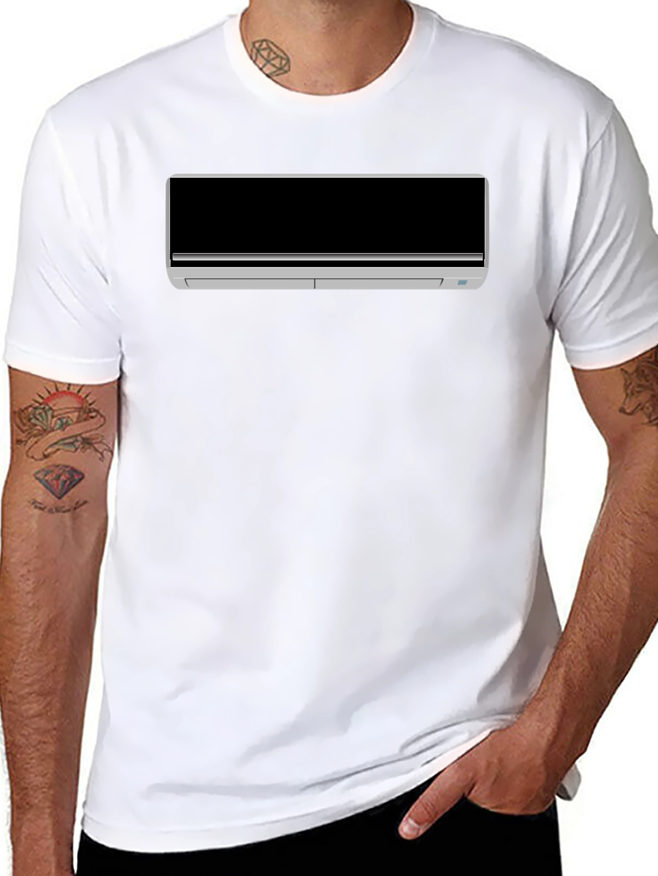 Cool AC Unit Graphic Tee - Black Cotton T-Shirt