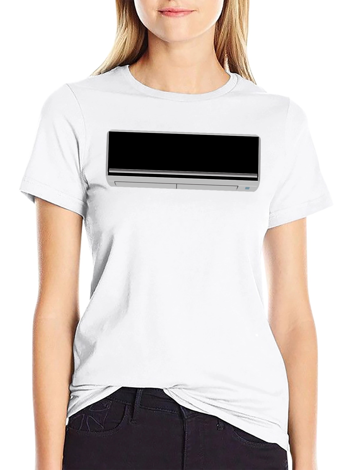 Cool AC Unit Graphic Tee - Black Cotton T-Shirt