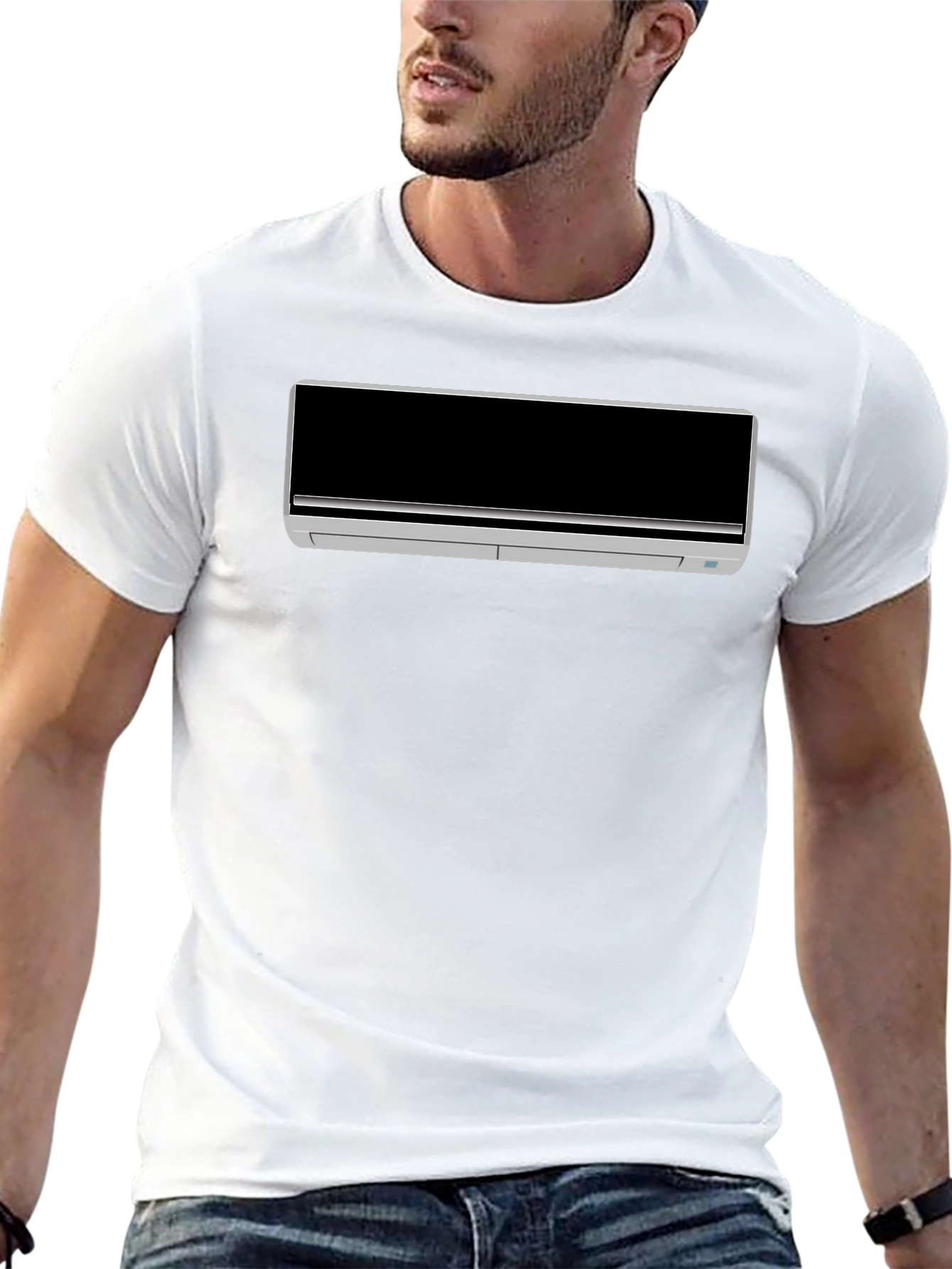 Cool AC Unit Graphic Tee - Black Cotton T-Shirt