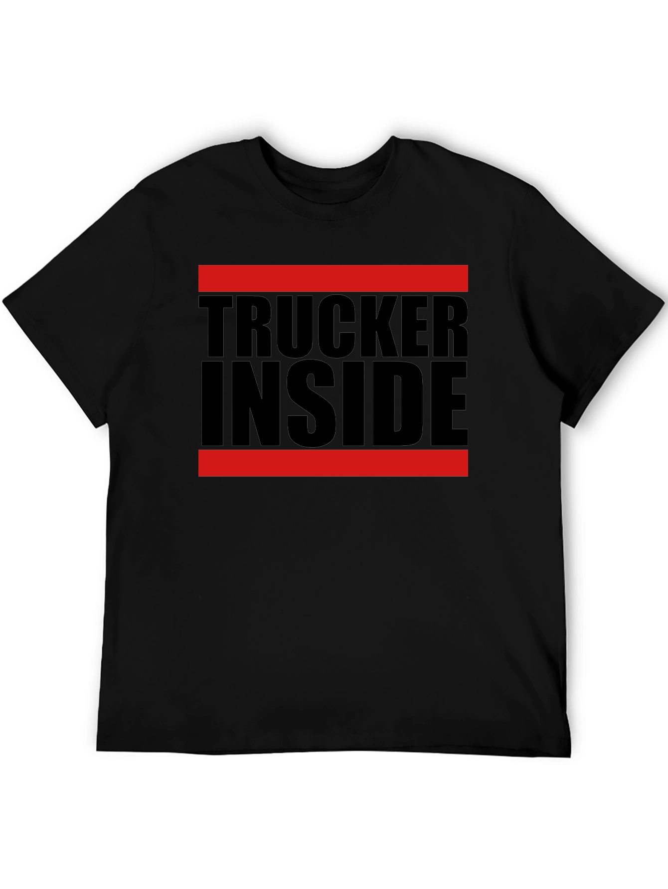 Trucker Inside Graphic Tee - Black