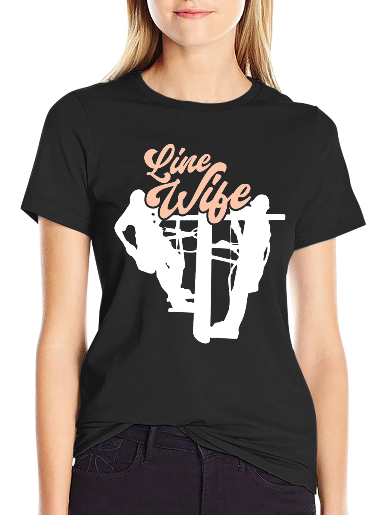 Line Wife T-Shirt - Black Graphic Tee
