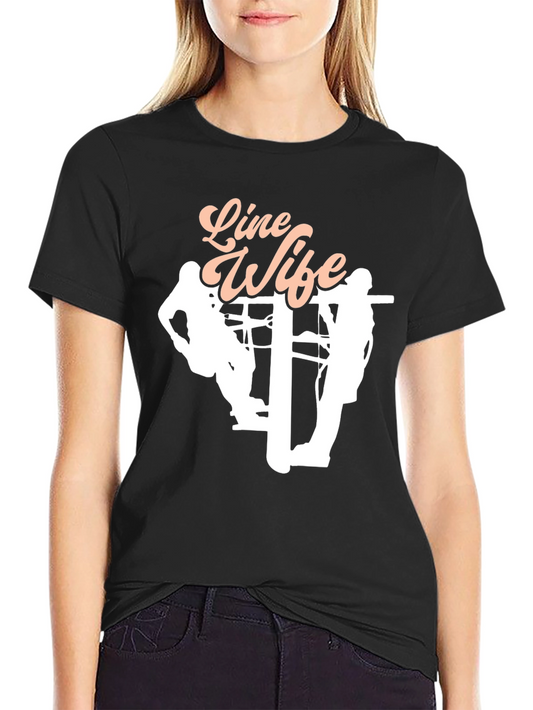 Line Wife T-Shirt - Black Graphic Tee