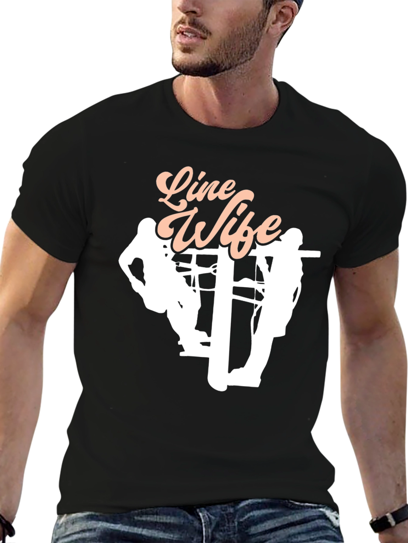 Line Wife T-Shirt - Black Graphic Tee