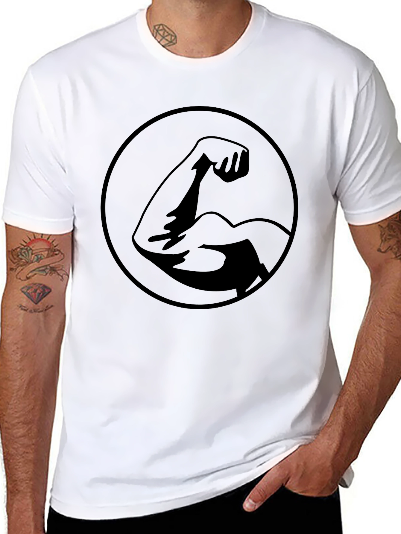 Muscle Arm Graphic T-Shirt - Power & Strength