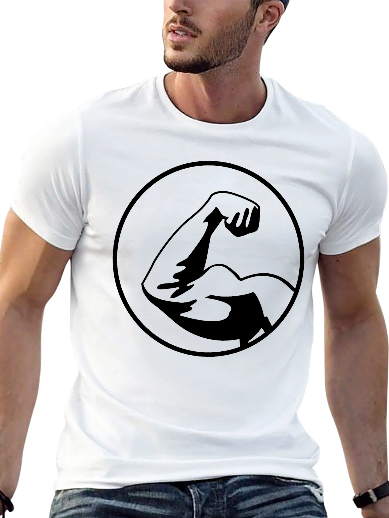 Muscle Arm Graphic T-Shirt - Power & Strength