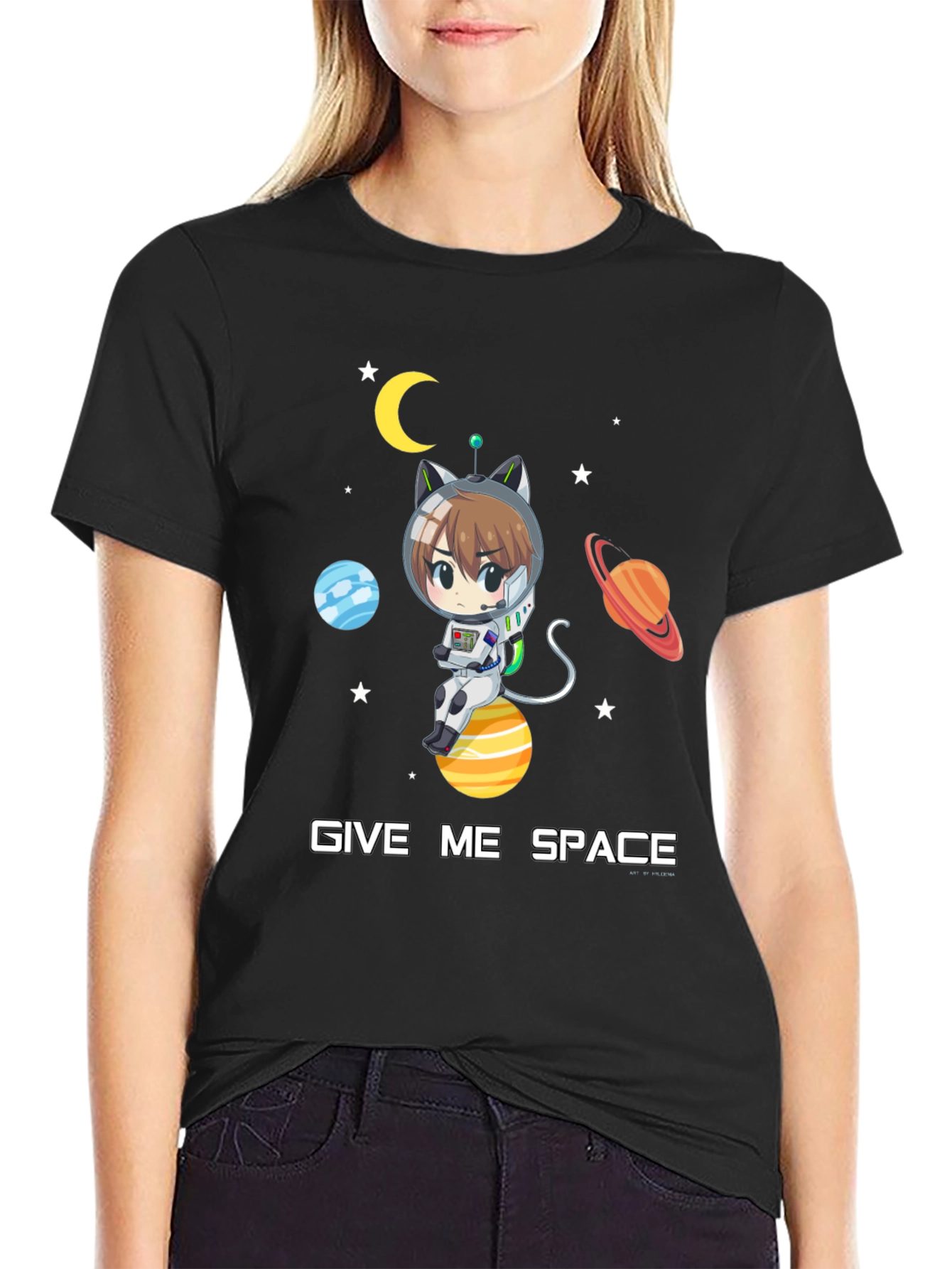 Give Me Space T-Shirt - Anime Cat Astronaut Design