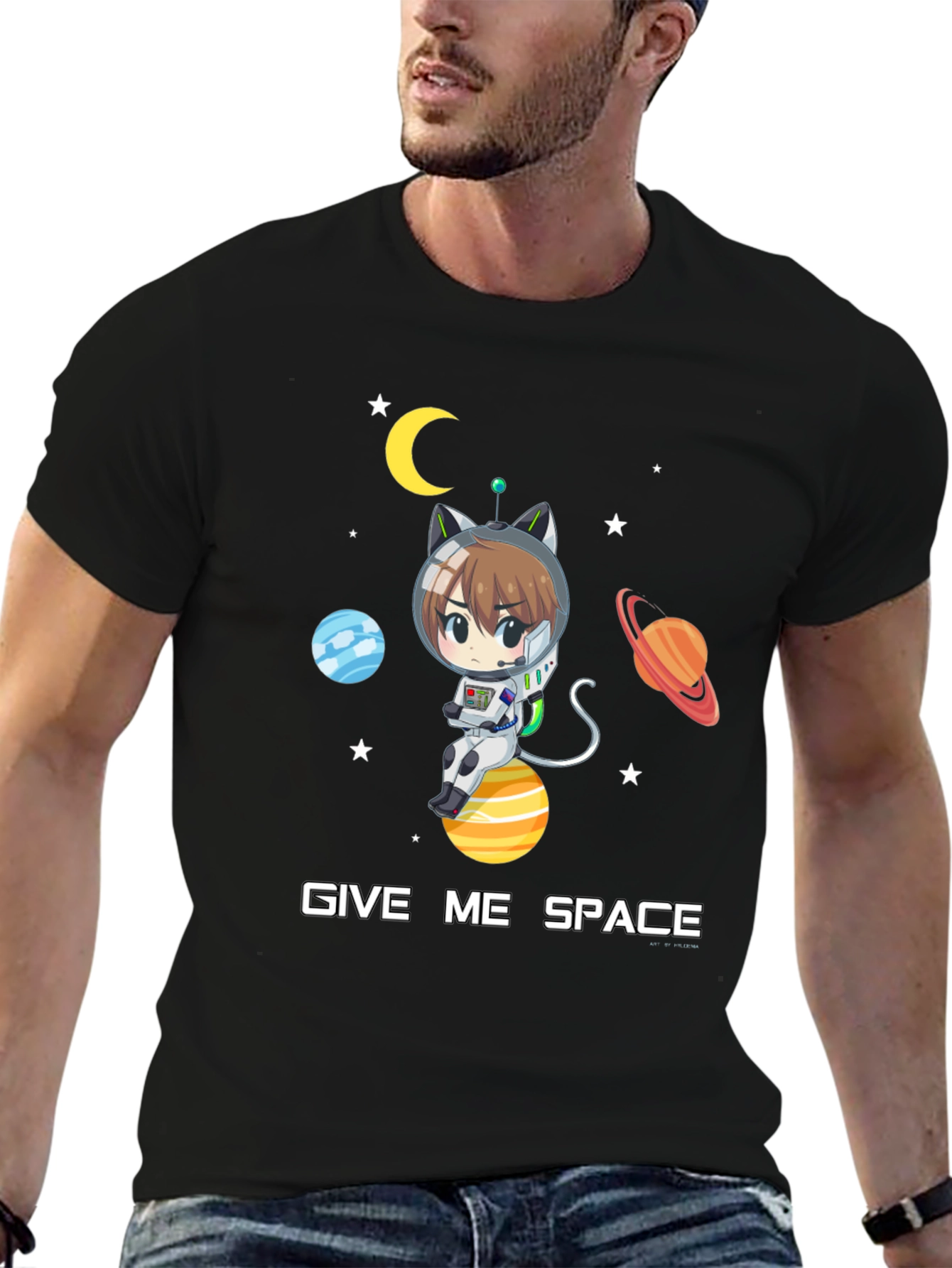Give Me Space T-Shirt - Anime Cat Astronaut Design