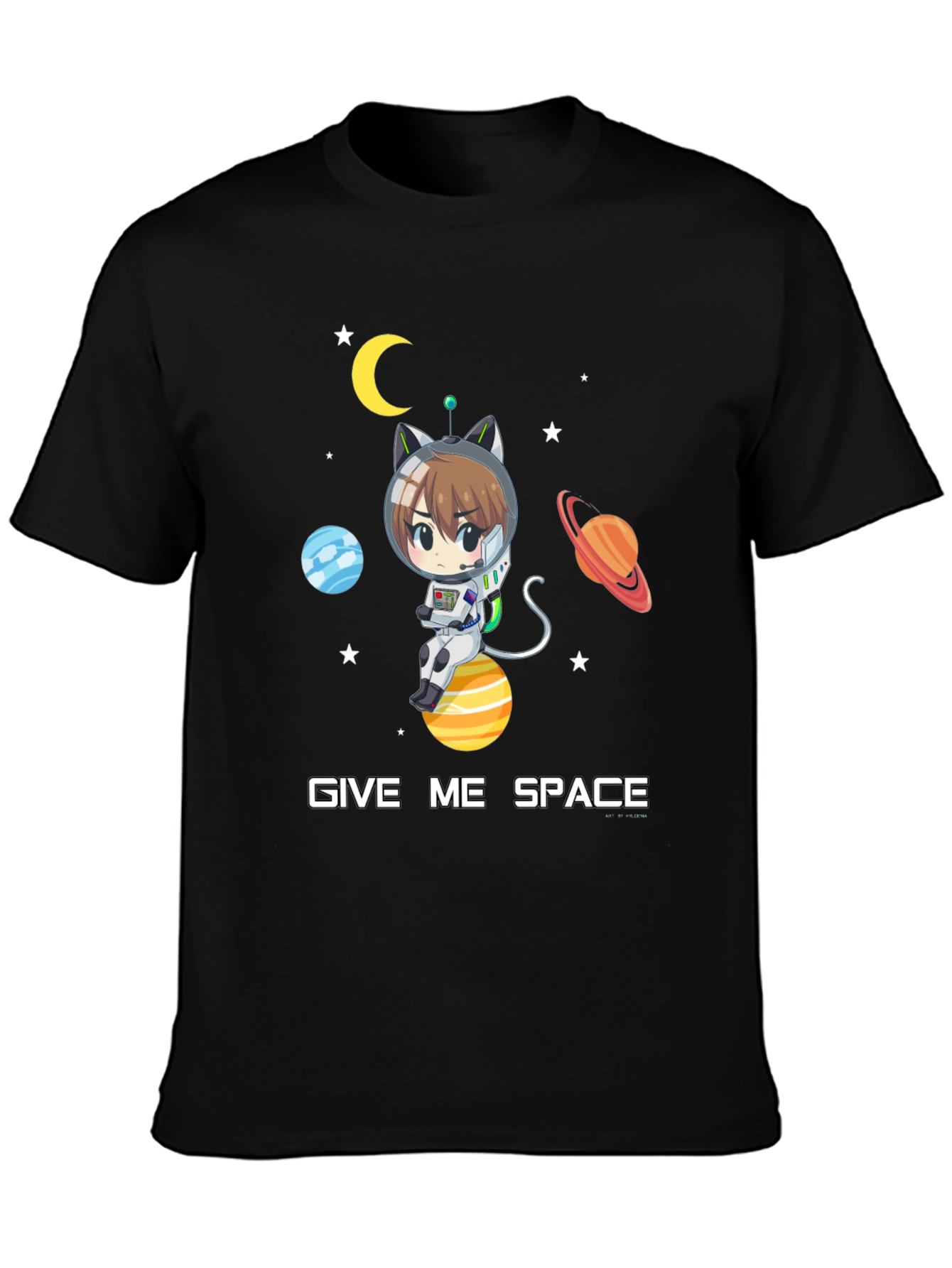Give Me Space T-Shirt - Anime Cat Astronaut Design