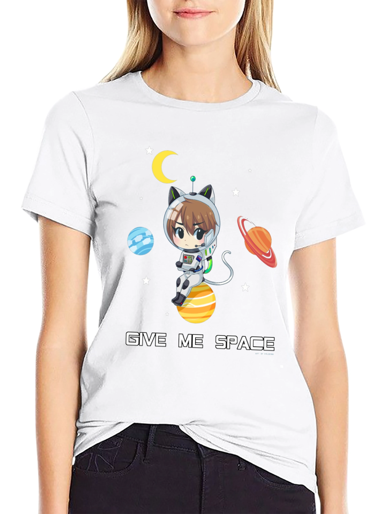 Give Me Space T-Shirt - Anime Cat Astronaut Design